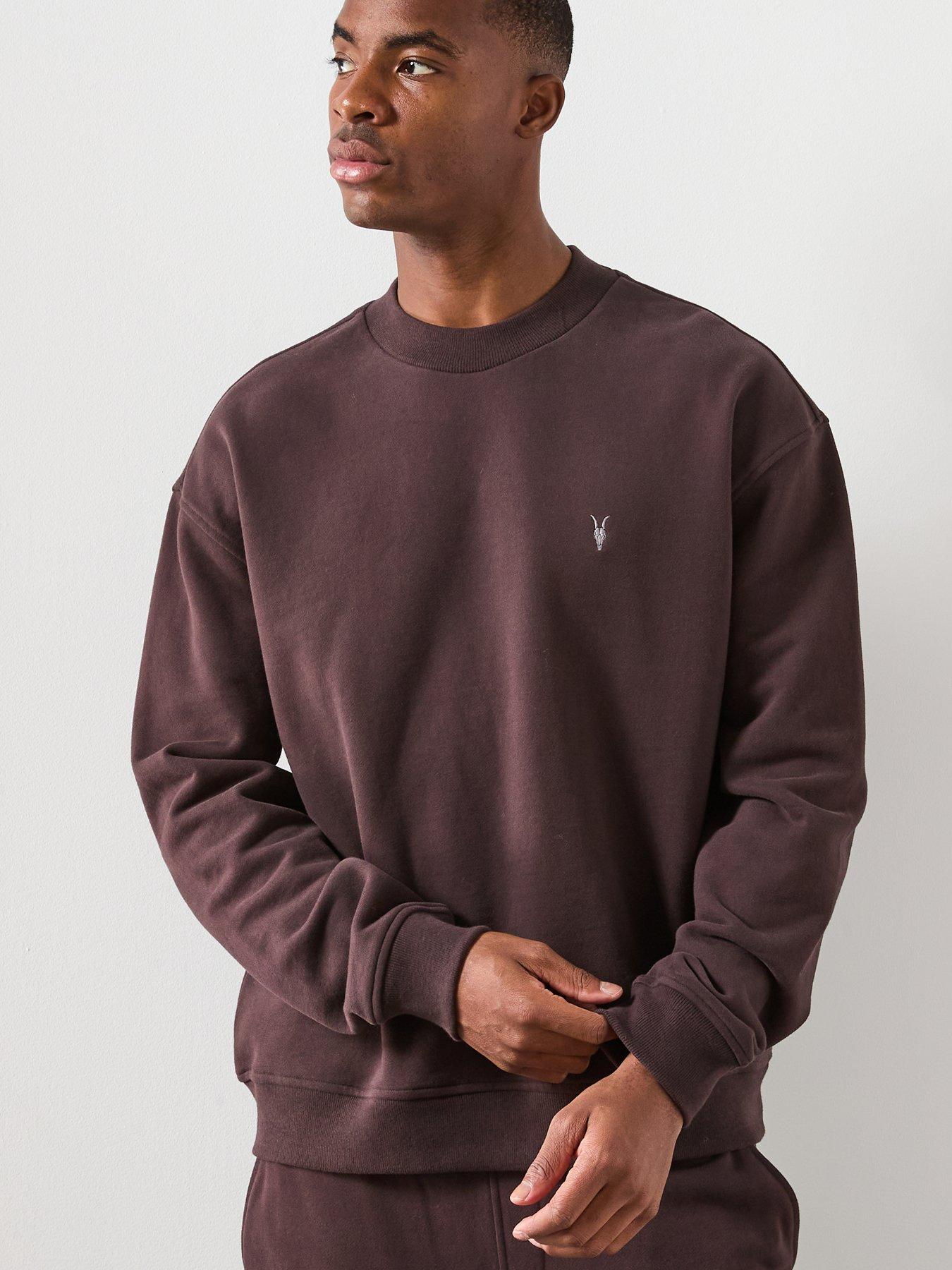 Image 4 of 6 of AllSaints All Saints Asher Crew Neck Sweat Top - Brown