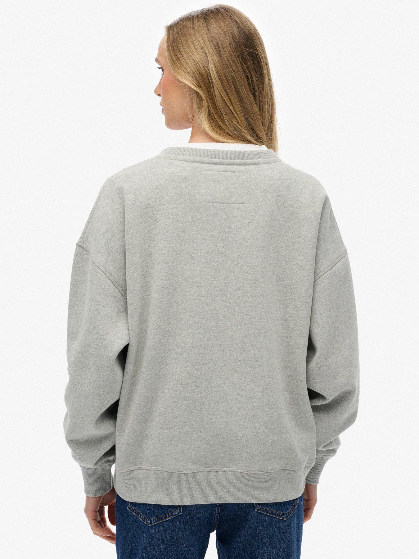 Image 2 of 6 of Superdry Athletic Essentials Relaxed Crew Sweatshirt -Grey Marl