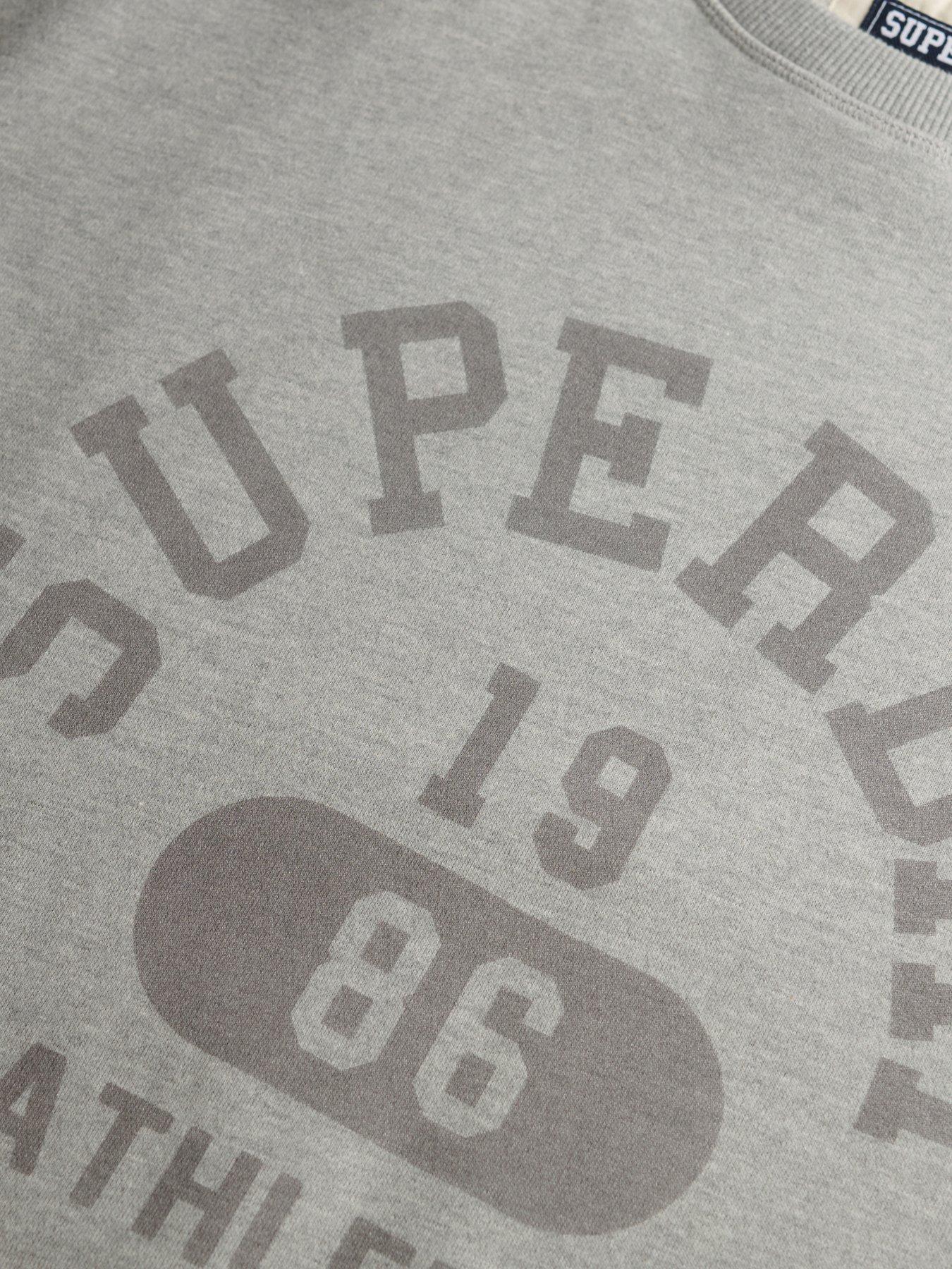 Image 6 of 6 of Superdry Athletic Essentials Relaxed Crew Sweatshirt -Grey Marl