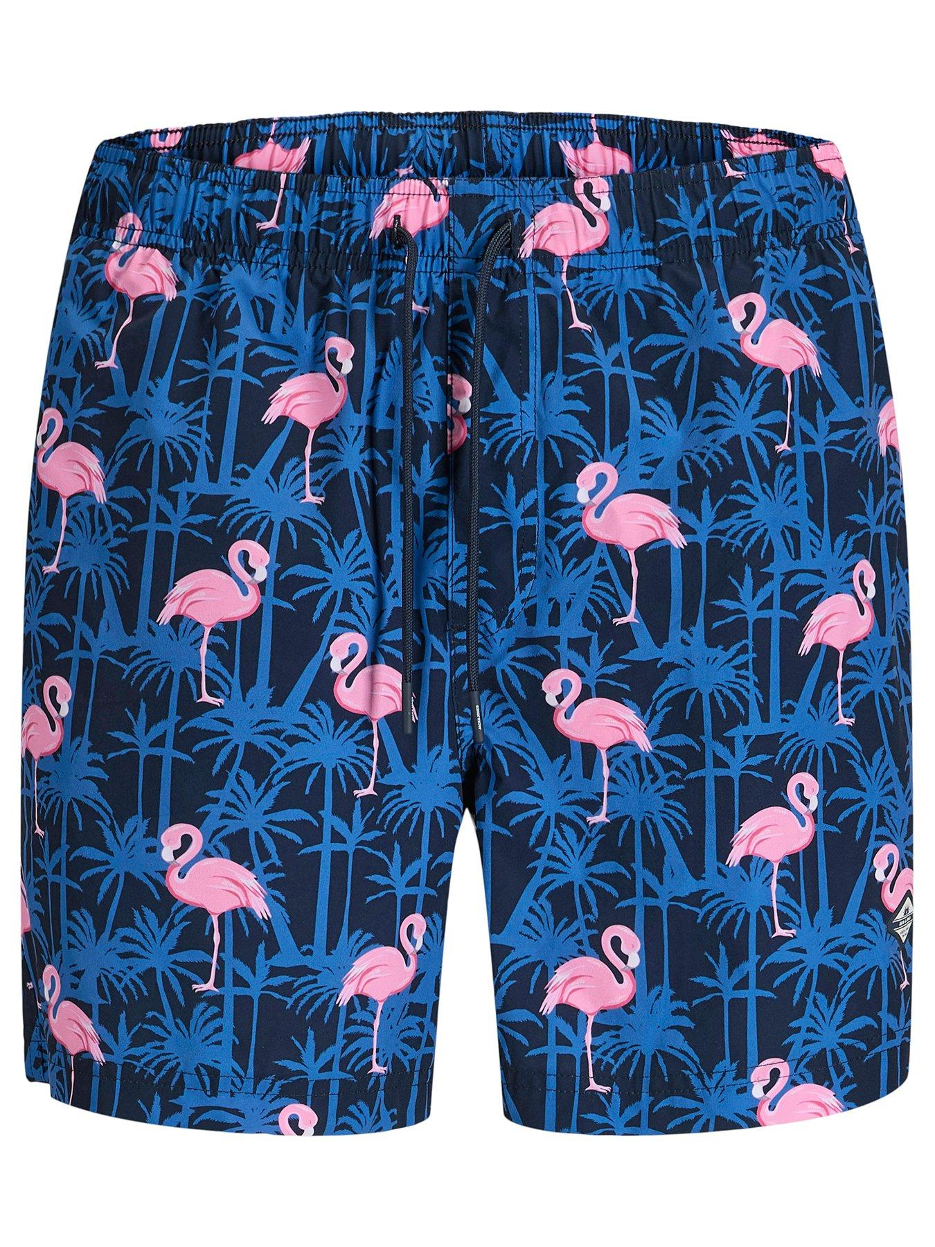 Jack & Jones Mini Younger Boys Flamingo Print Swim Shorts - Blazer - Navy in Navy Blazer