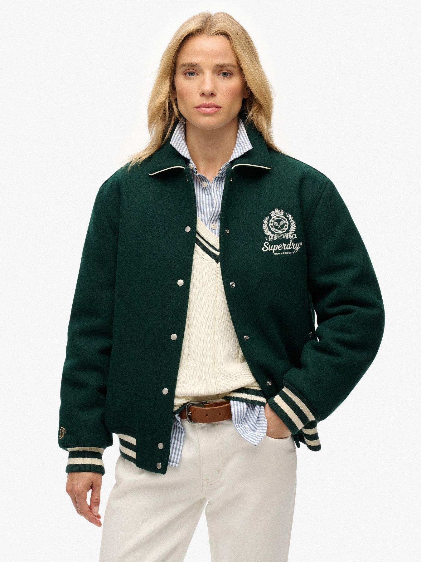 Superdry Country Club Wool Bomber - Enamel Green