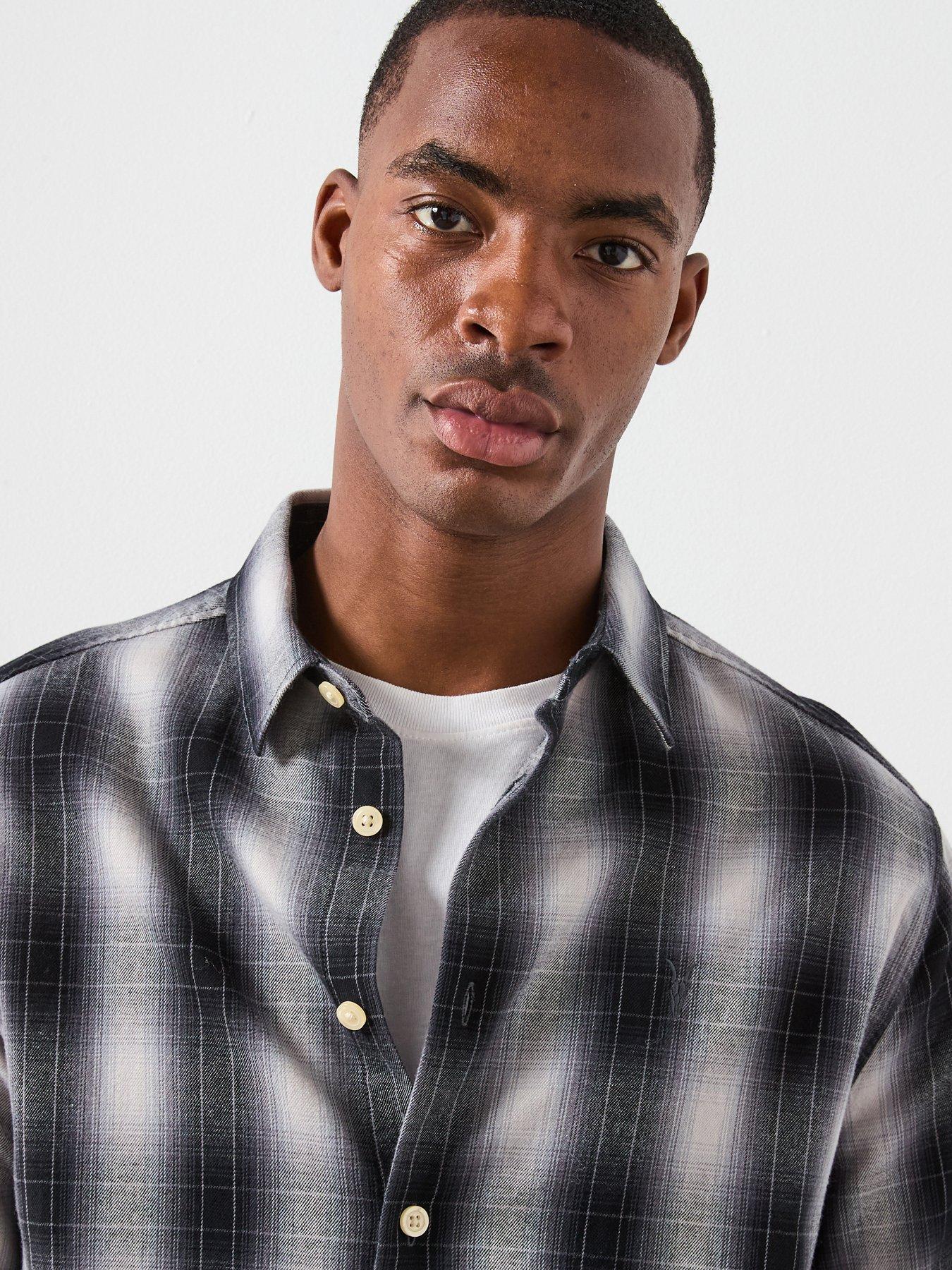 Image 4 of 6 of AllSaints Holburn Checked Shirt - Black/White