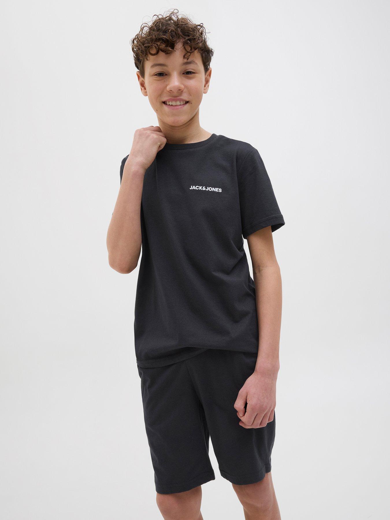 jack-jones-junior-boys-everest-short-sleeve-t-shirt-shorts-pyjamas-black