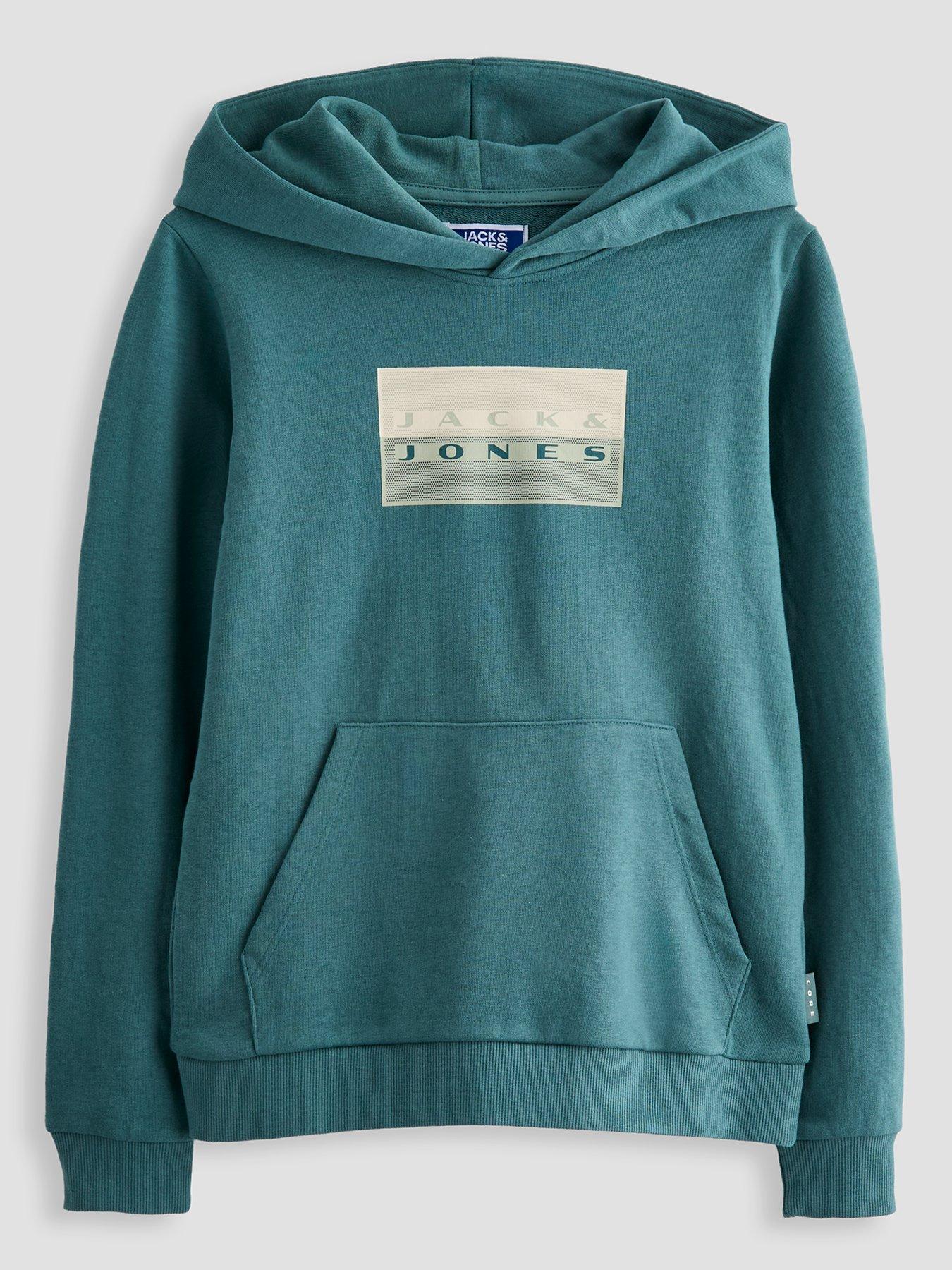Jack & Jones Junior Boys Fusion Printed Hoody - North Atlantic Green