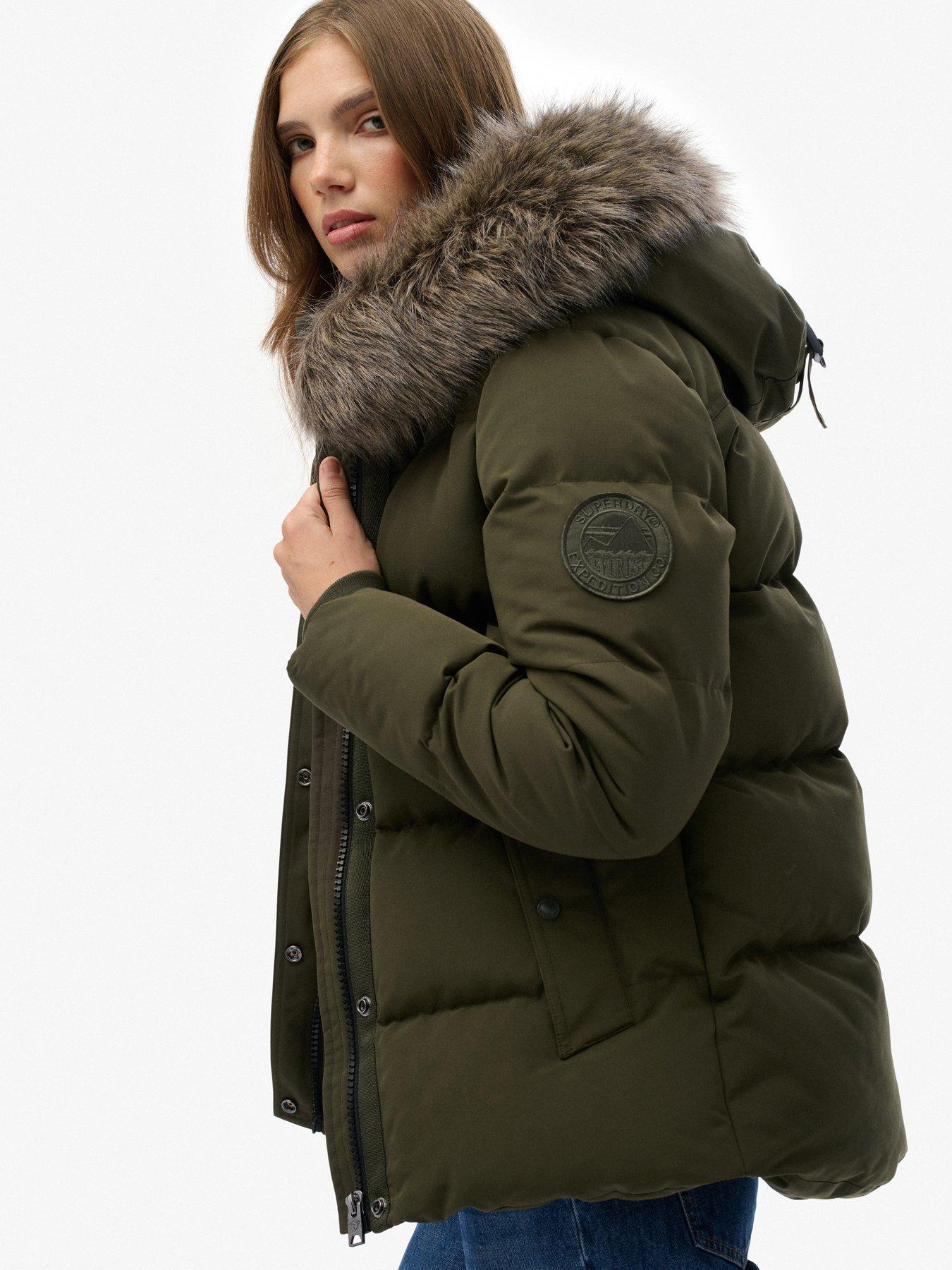 Image 6 of 7 of Superdry Everest 5 Baffle Puffer Jacket - Army Khaki Green