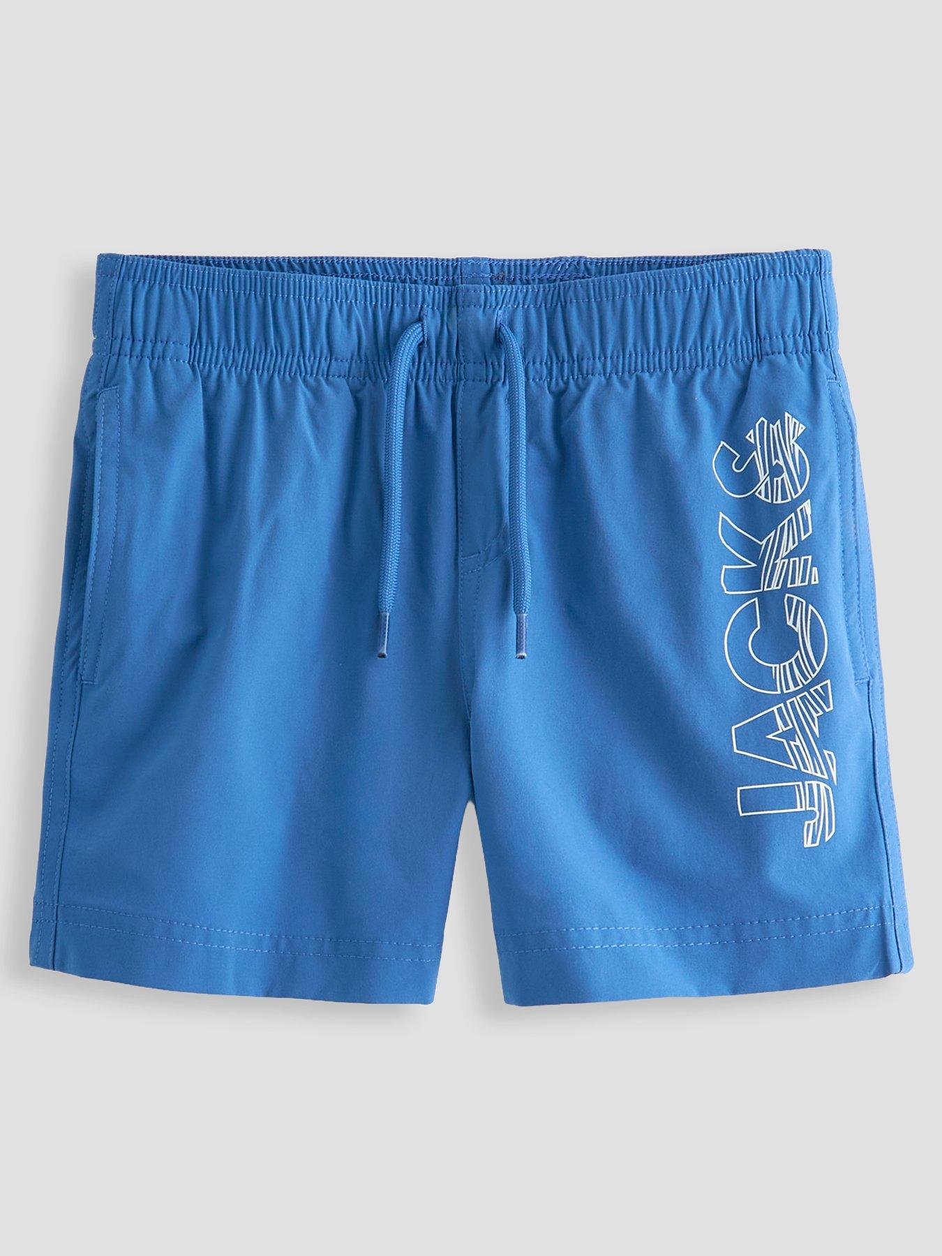 Jack & Jones Mini Younger Boys Wave Logo Swim Shorts - Delft Blue