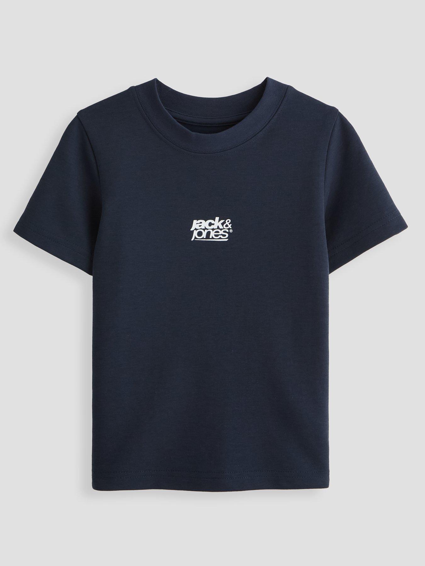 Jack & Jones Mini Younger Boys Breeze Back Print Short Sleeve T-Shirt - Outer Space
