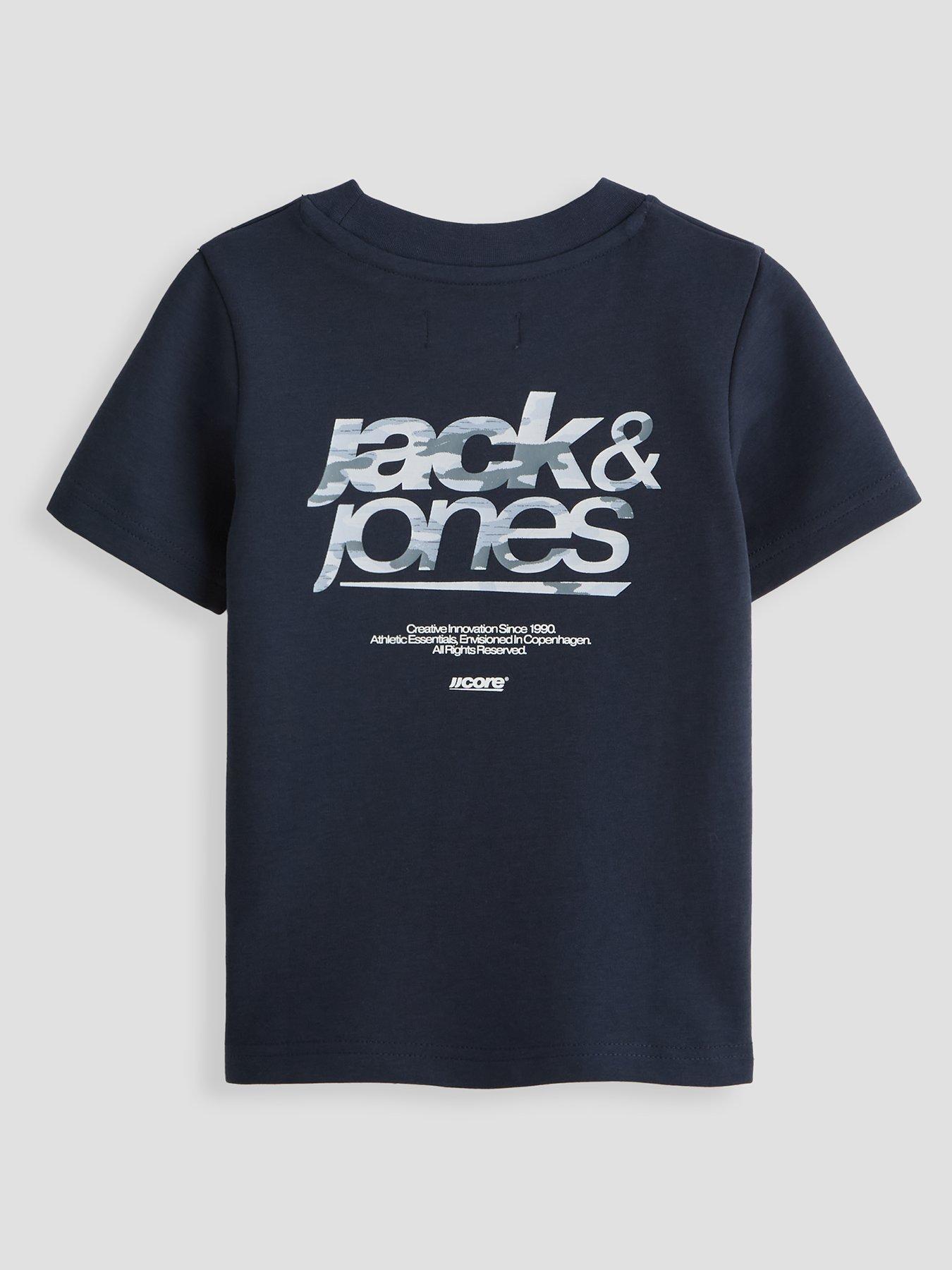 Image 2 of 4 of Jack & Jones Mini Younger Boys Breeze Back Print Short Sleeve T-Shirt - Outer Space