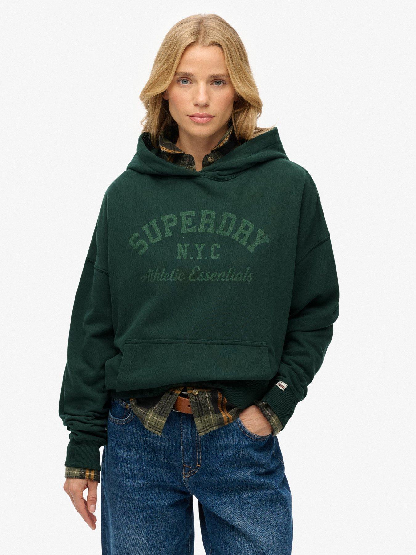Superdry Athletic Essentials Relax Hood - Enamel Green