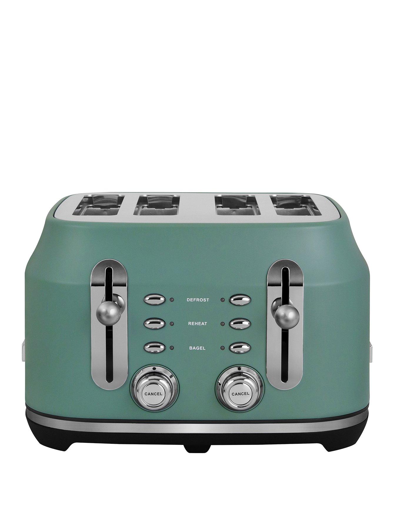 Russell Hobbs Rangemaster RMCL4S304MG Classic Toaster in Matt Mineral Green