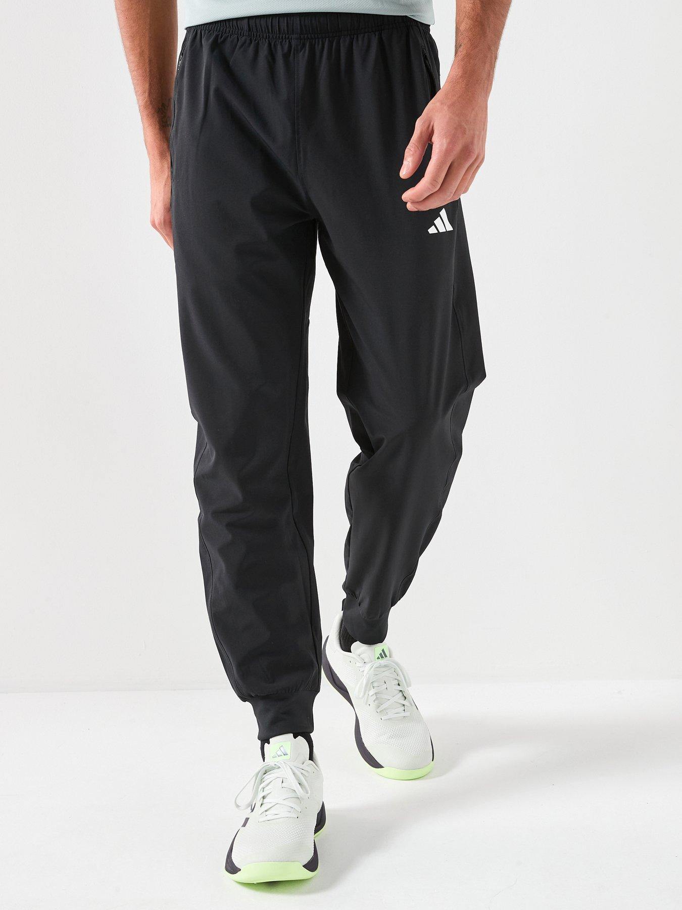 adidas-mens-training-workout-essentials-woven-trousers-blackfront