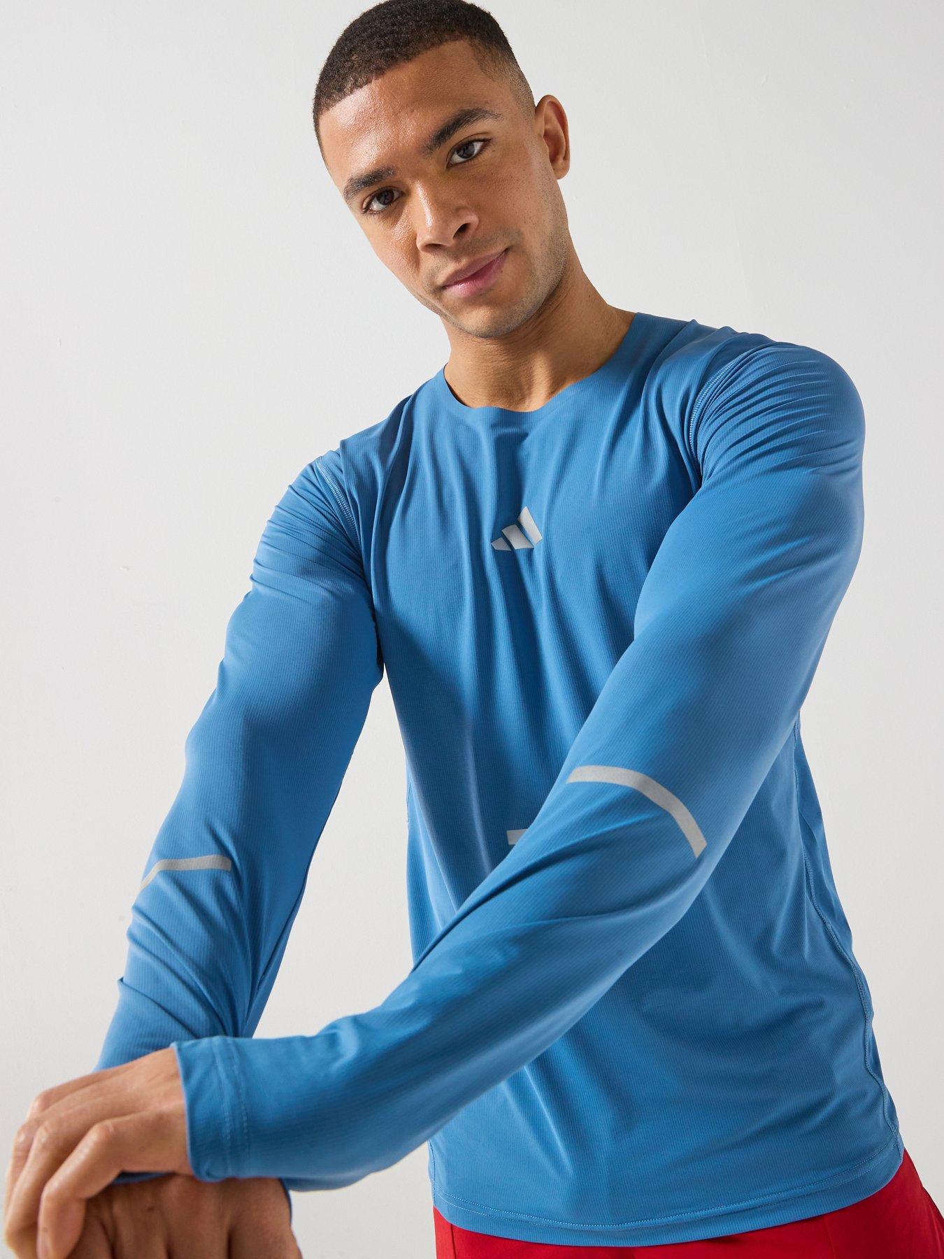 adidas Mens Running Adi365 Climacool Long Sleeve T-Shirt - Blue