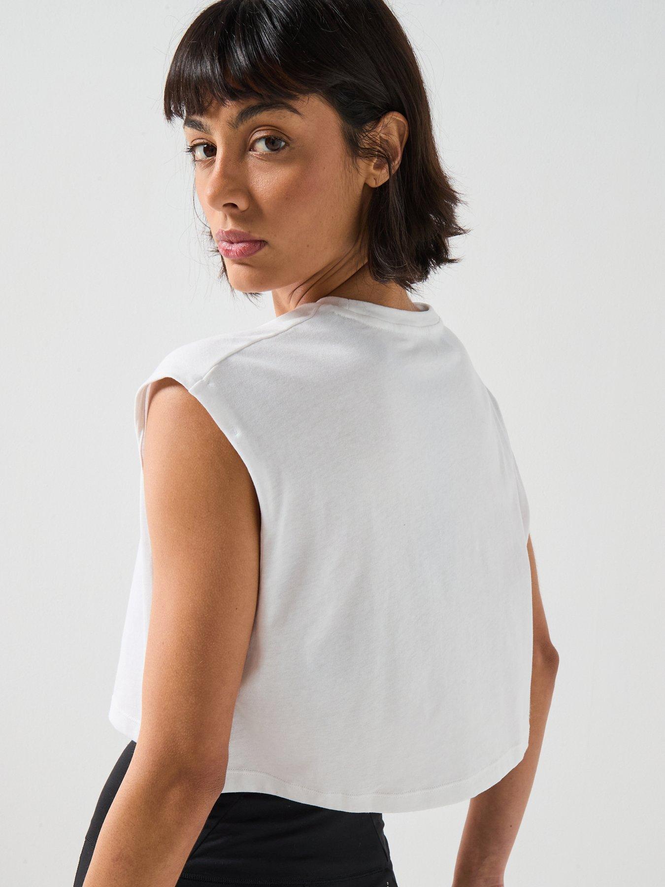Image 2 of 6 of adidas Womens Running Adi365 Essentials Crop T-Shirt - White