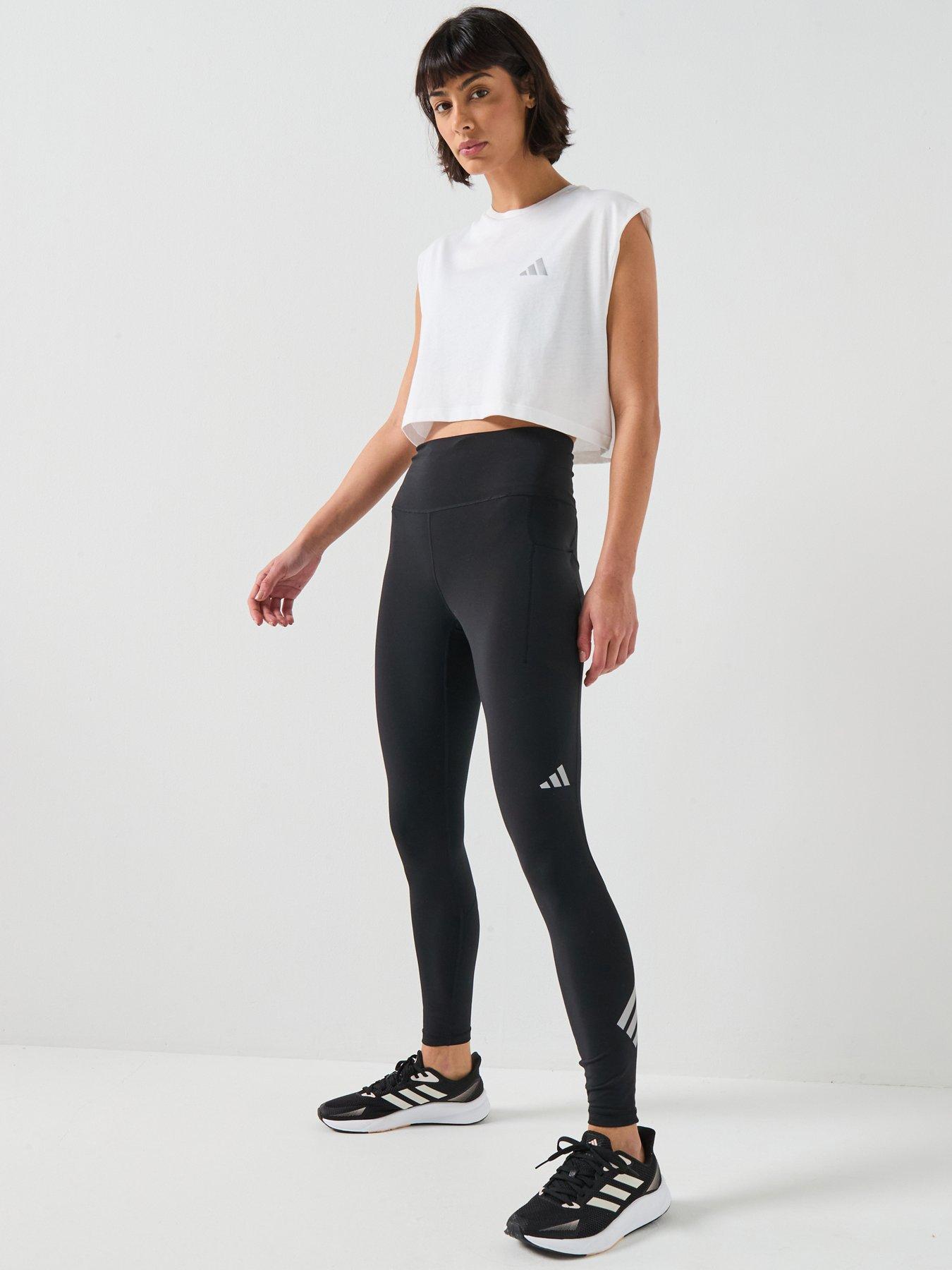 Image 3 of 6 of adidas Womens Running Adi365 Essentials Crop T-Shirt - White