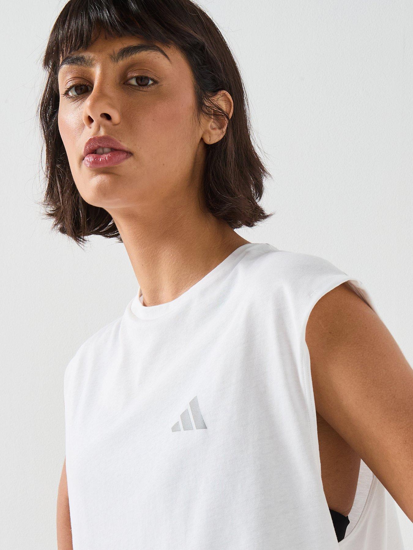 Image 4 of 6 of adidas Womens Running Adi365 Essentials Crop T-Shirt - White