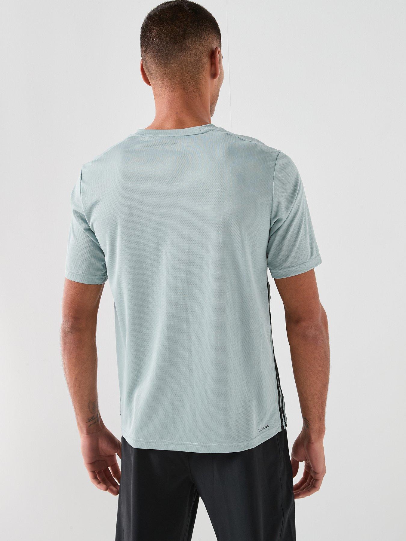 adidas-mens-training-workout-essentials-base-3-stripe-t-shirt-greenstillFront