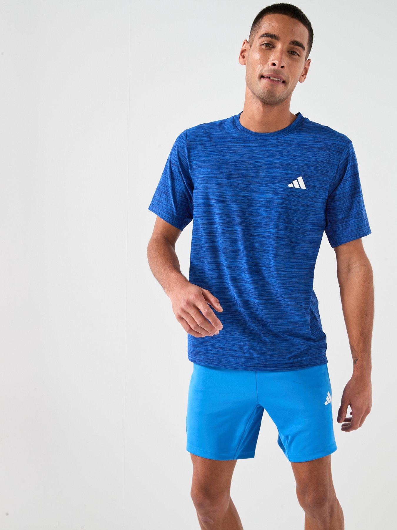 Image 1 of 6 of adidas Mens Training Workout Essentials T-Shirt - Blue