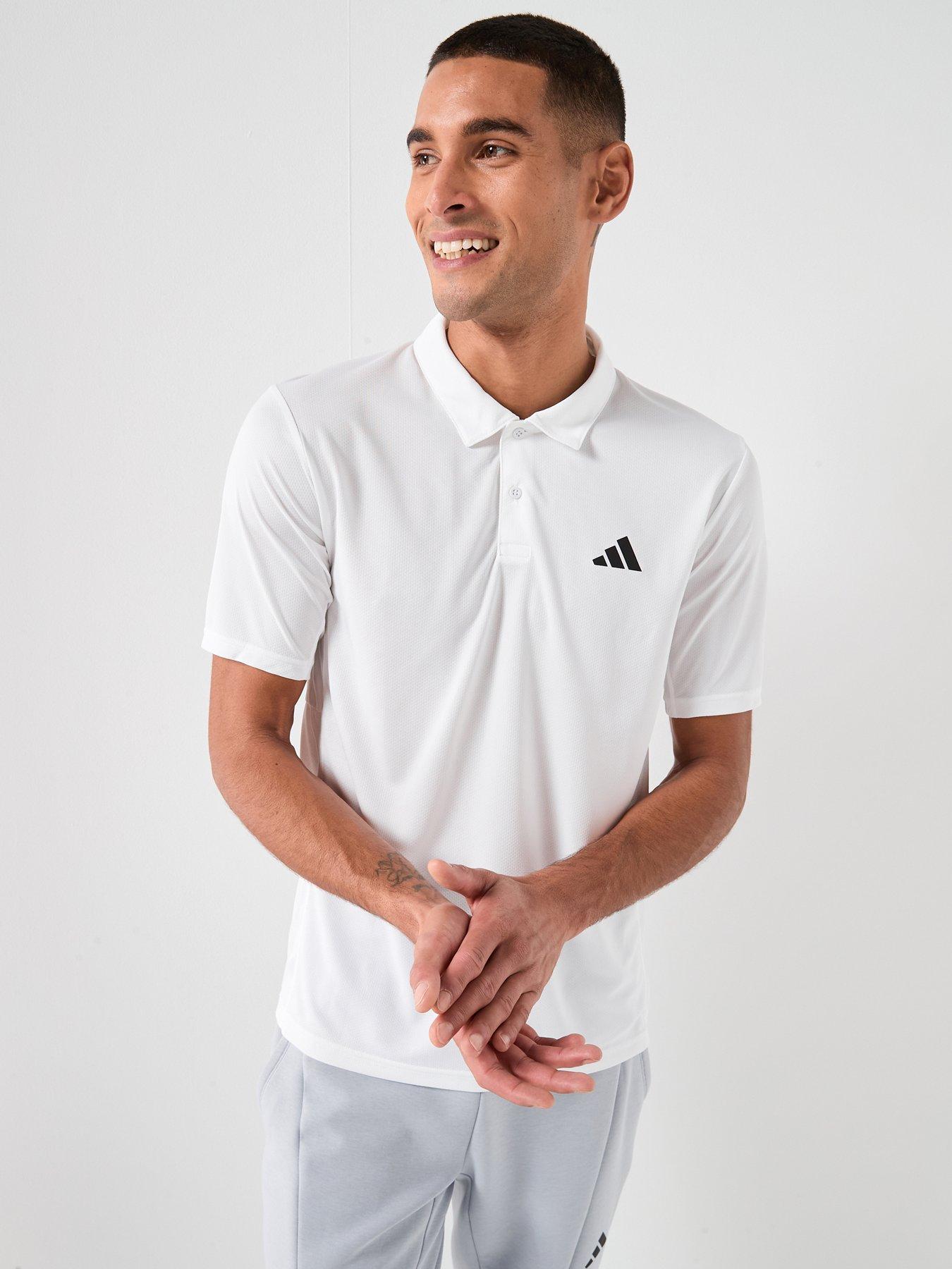 Image 1 of 6 of adidas Mens Training Workout Essentials Polo Shirt - White