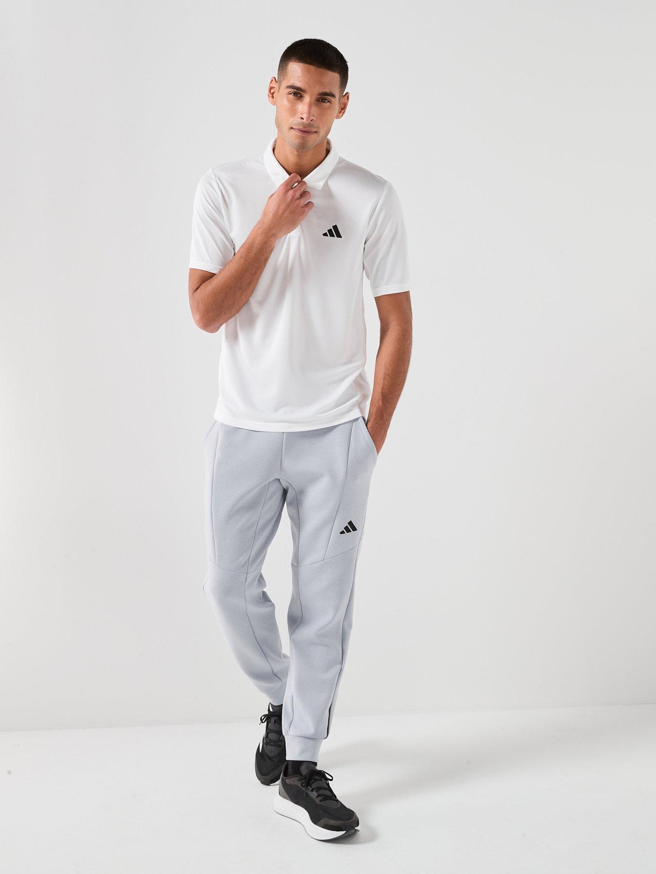 Image 3 of 6 of adidas Mens Training Workout Essentials Polo Shirt - White