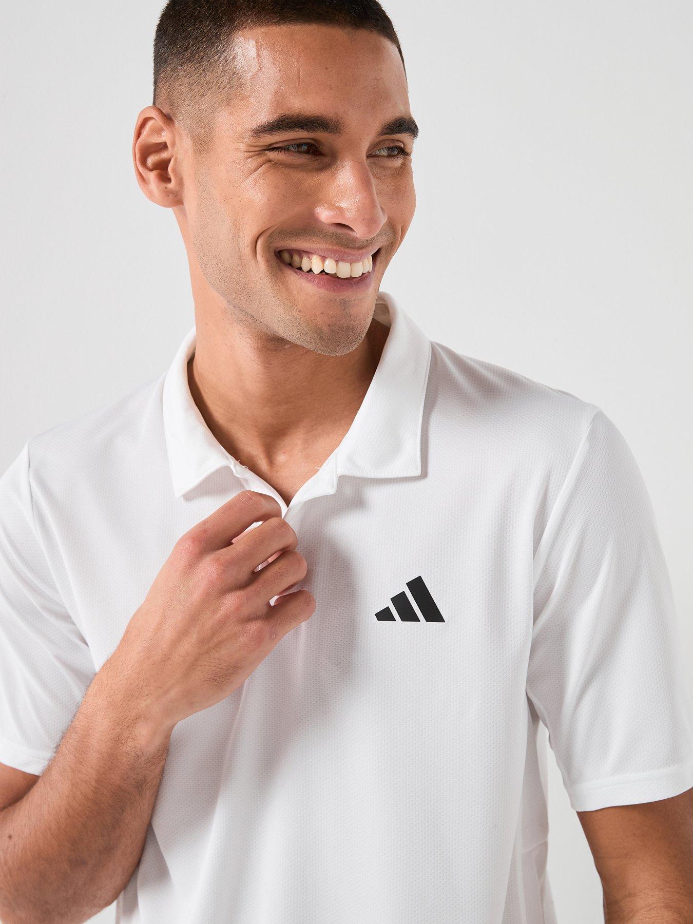 Image 6 of 6 of adidas Mens Training Workout Essentials Polo Shirt - White