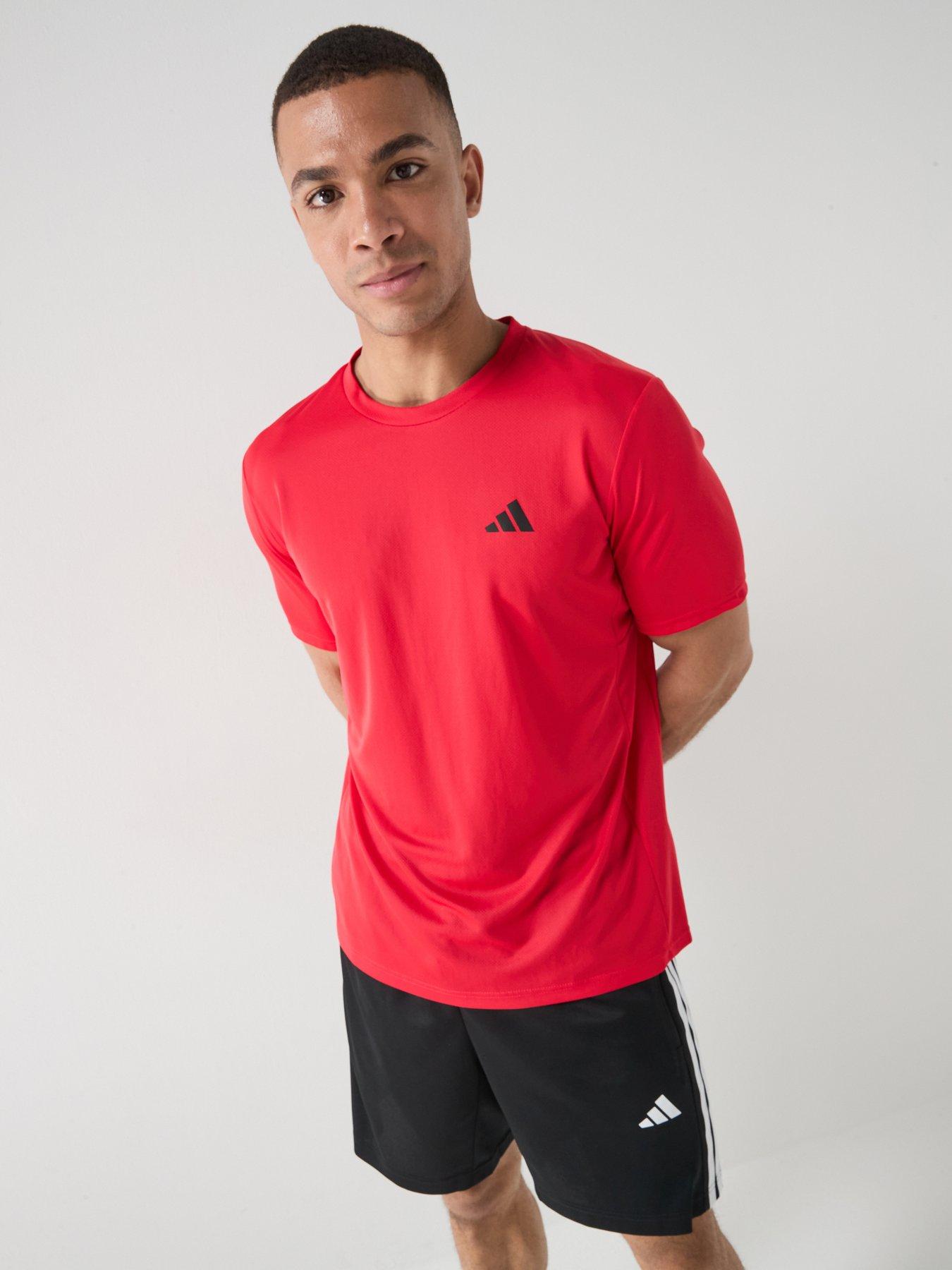 adidas-mens-training-workout-essentials-t-shirt-redfront
