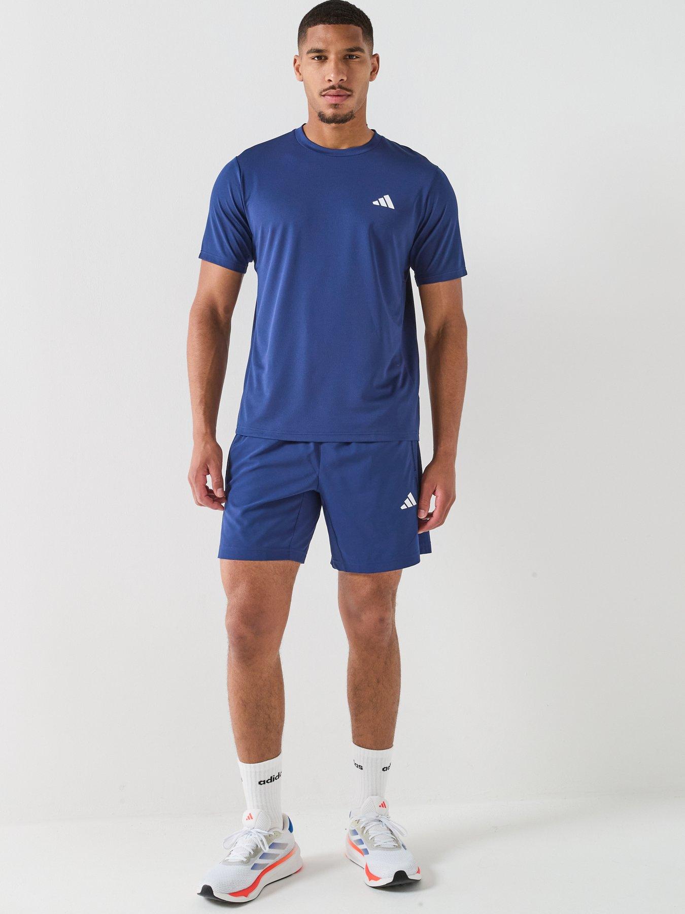 Image 3 of 5 of adidas Mens Training Workout Essentials T-Shirt - Blue