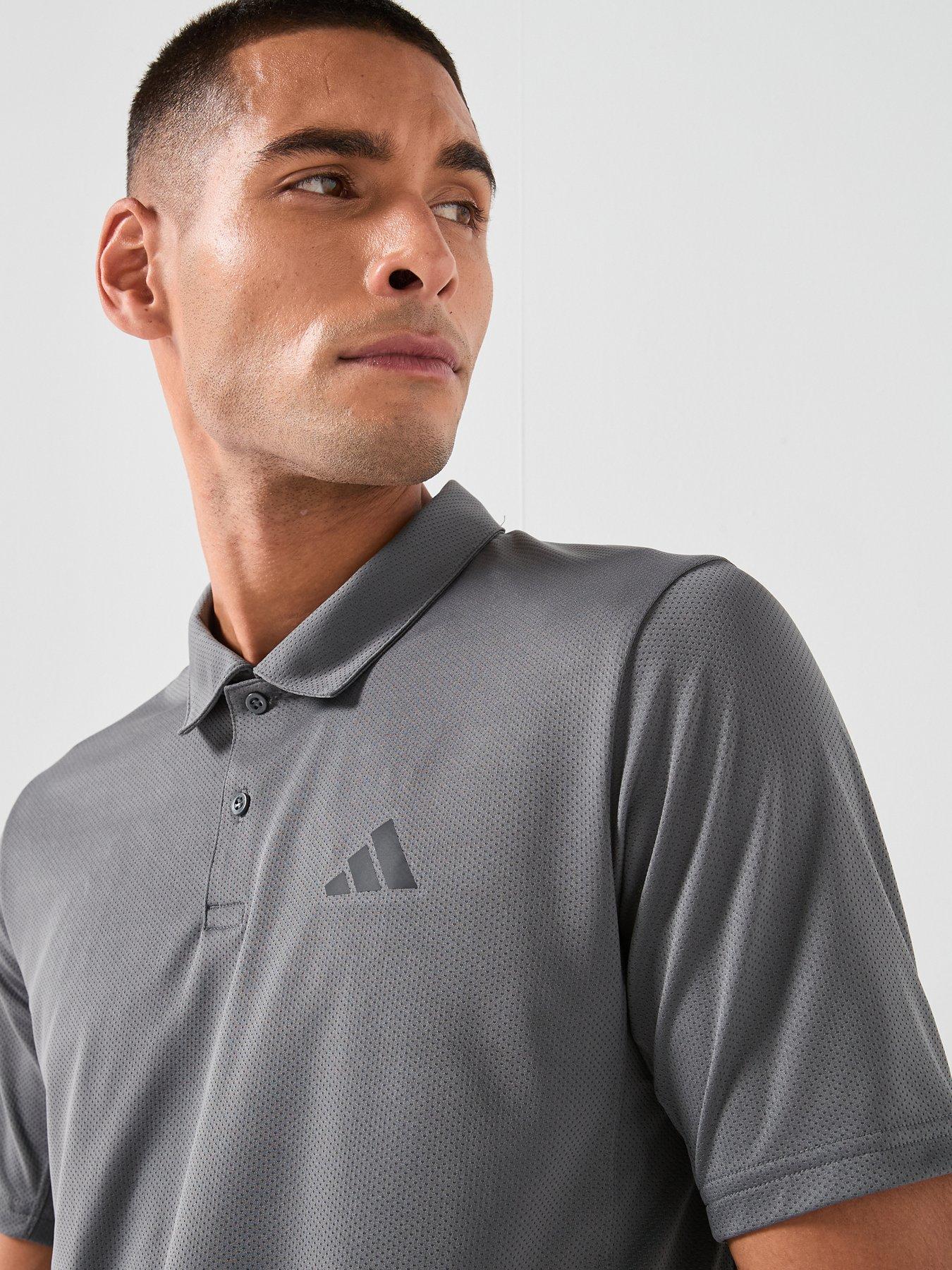 Image 5 of 5 of adidas Mens Training Workout Essentials Polo Shirt - Grey
