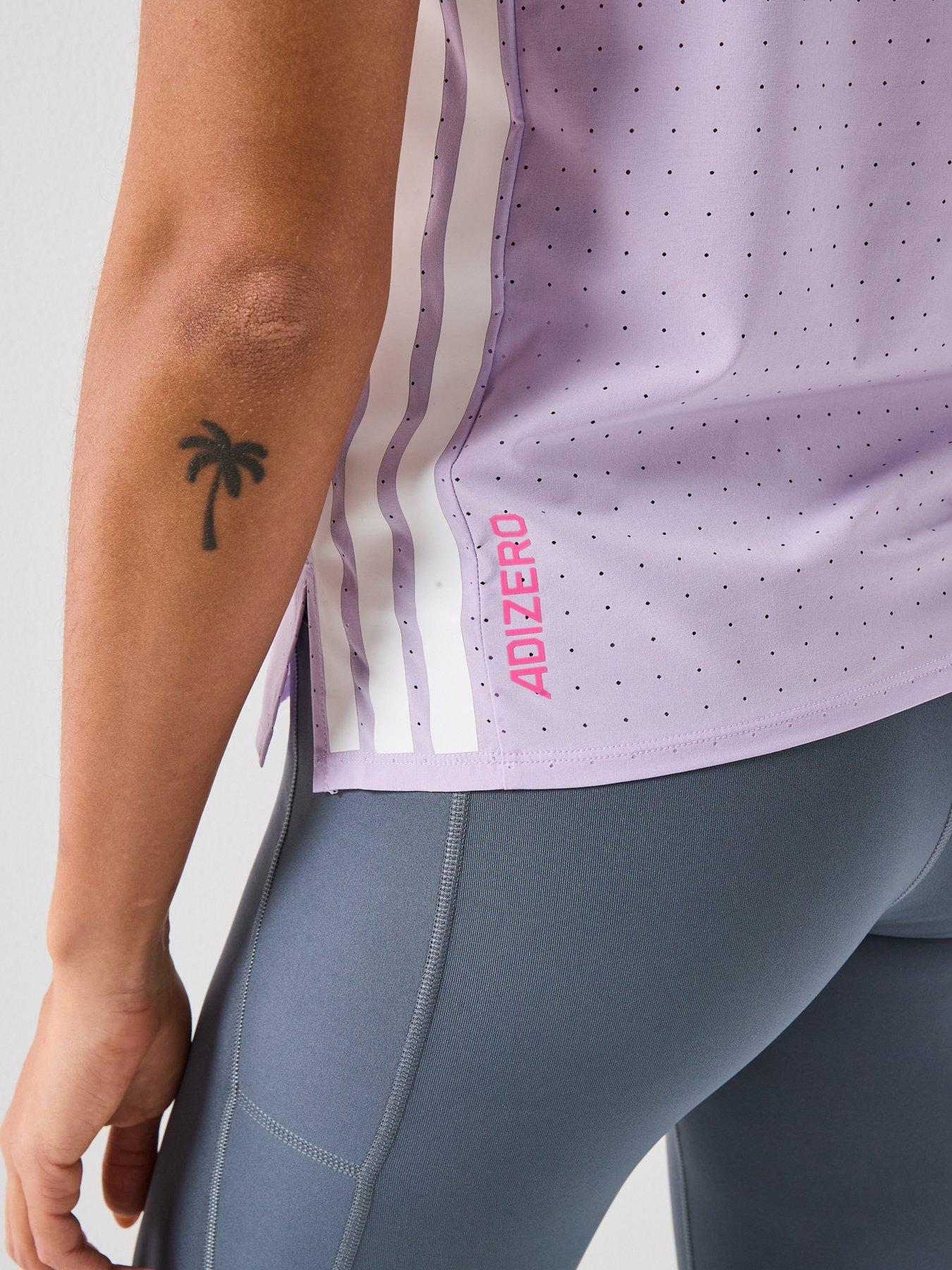 Image 4 of 6 of adidas Womens Running Adizero T-Shirt - Purple