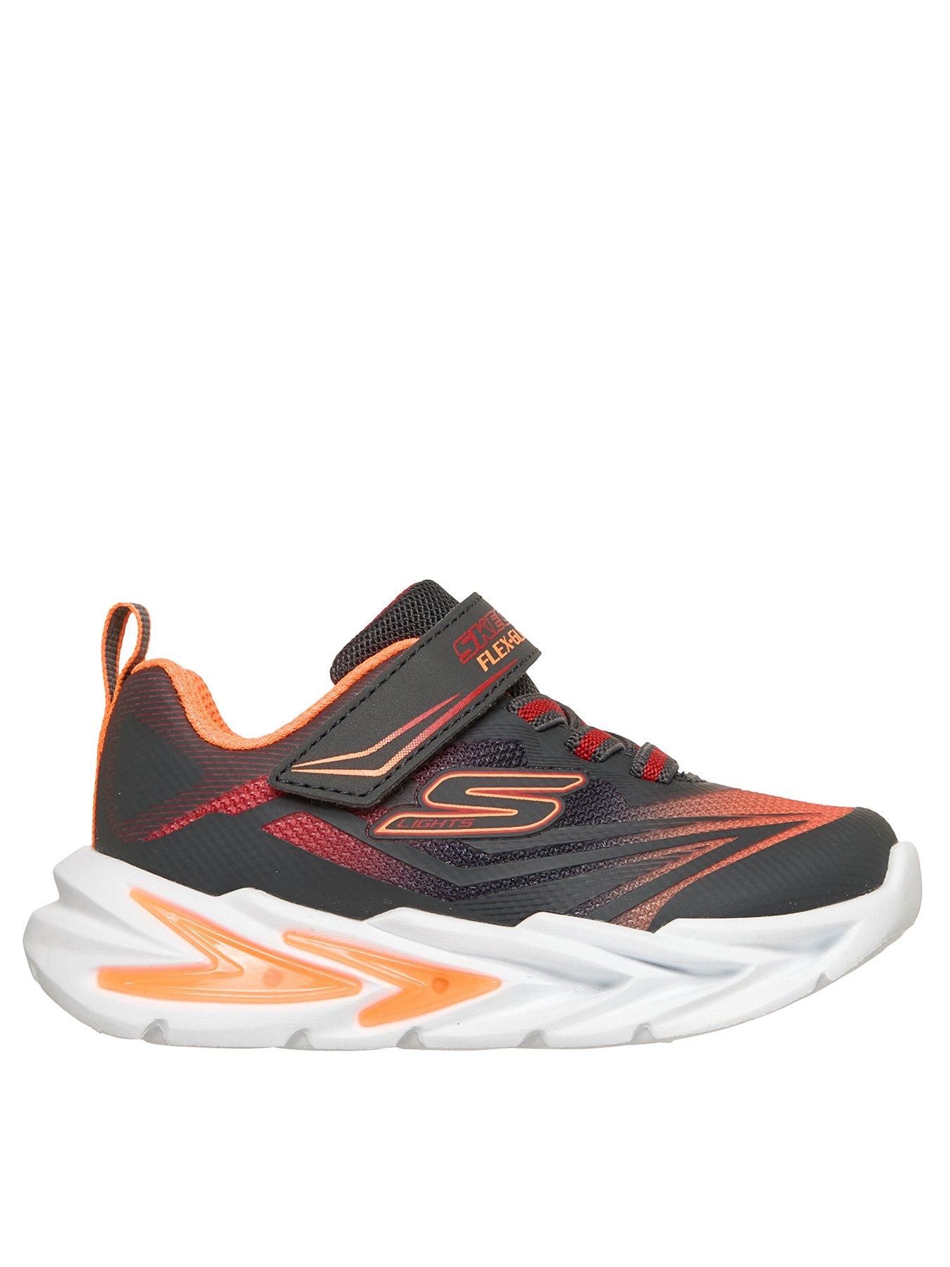Skechers Kids Skechers S-lights: Flex-glow Ultra Trainer - Black/orange