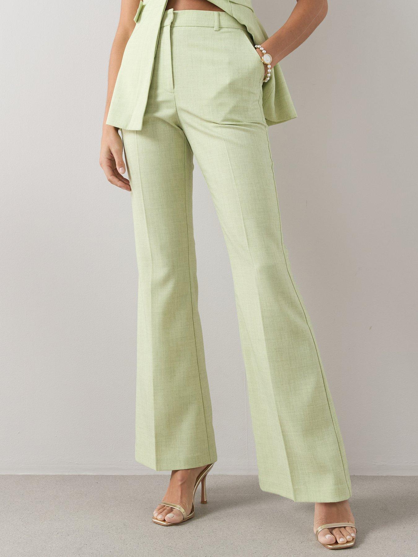 Image 4 of 6 of The Very Collection Flare Trouser Co Ord - Green
