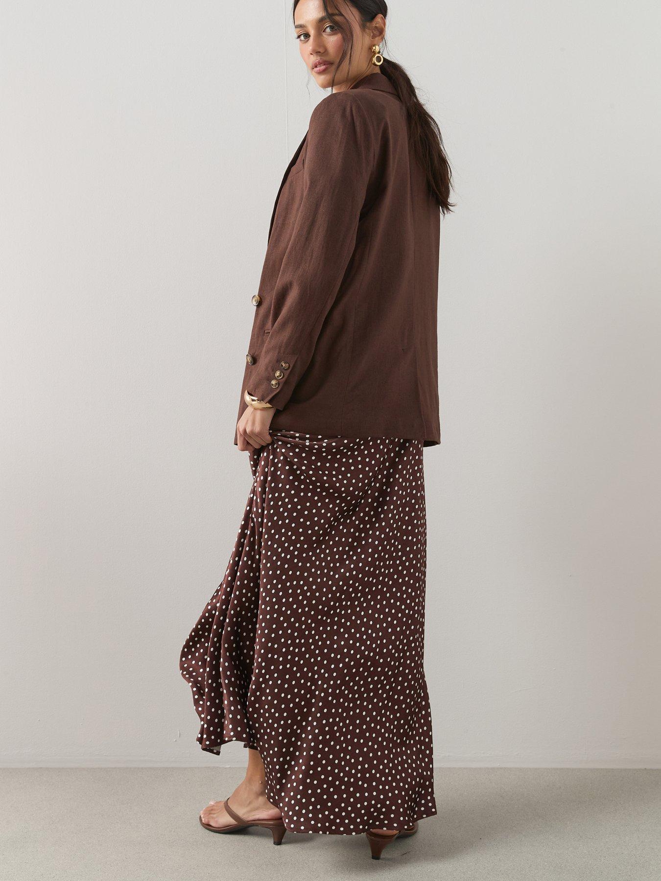 Image 6 of 6 of The Very Collection Double Breasted Linen Blazer - Brown