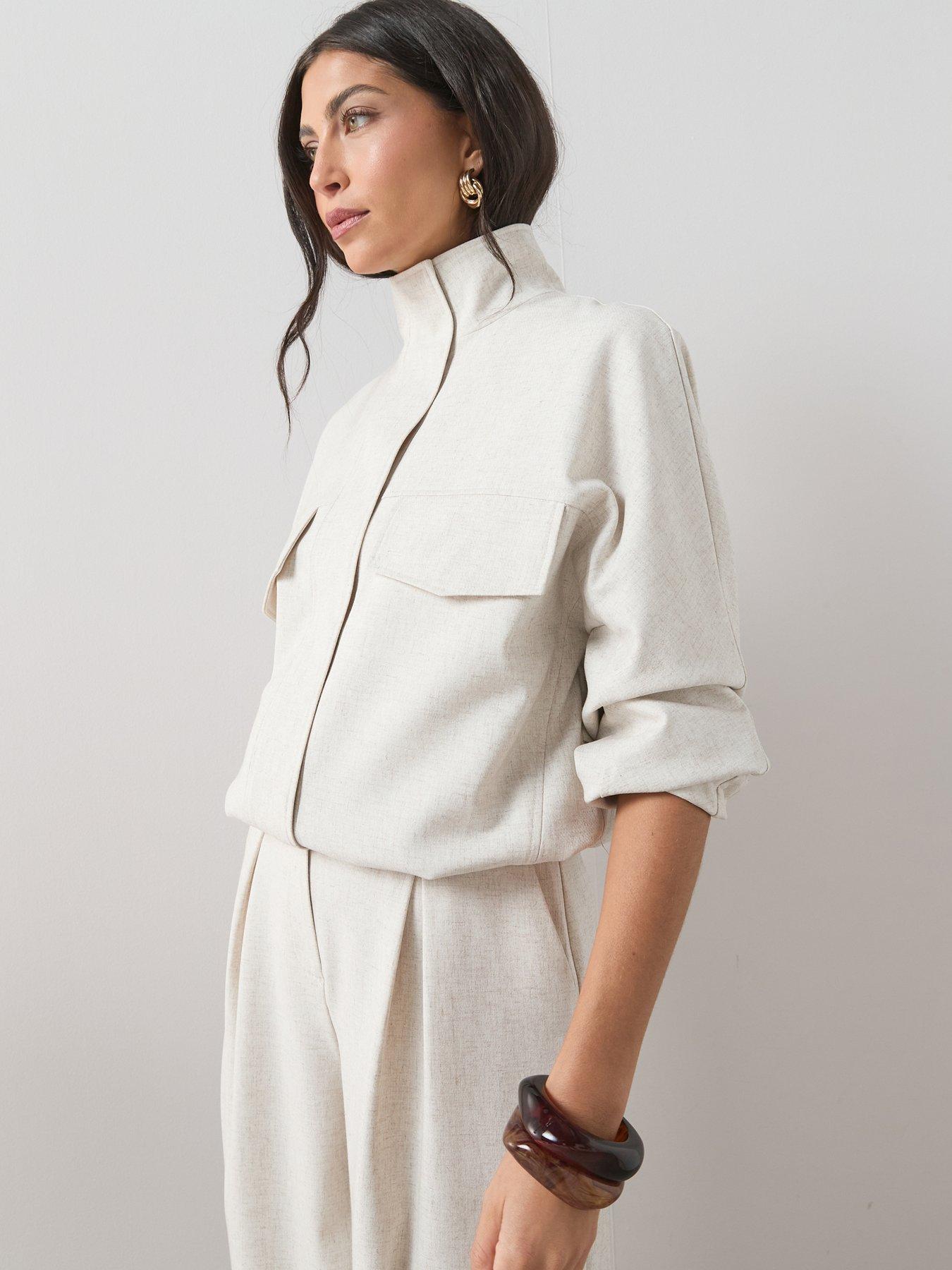The Very Collection Funnel Neck Jacket Co Ord - Natural