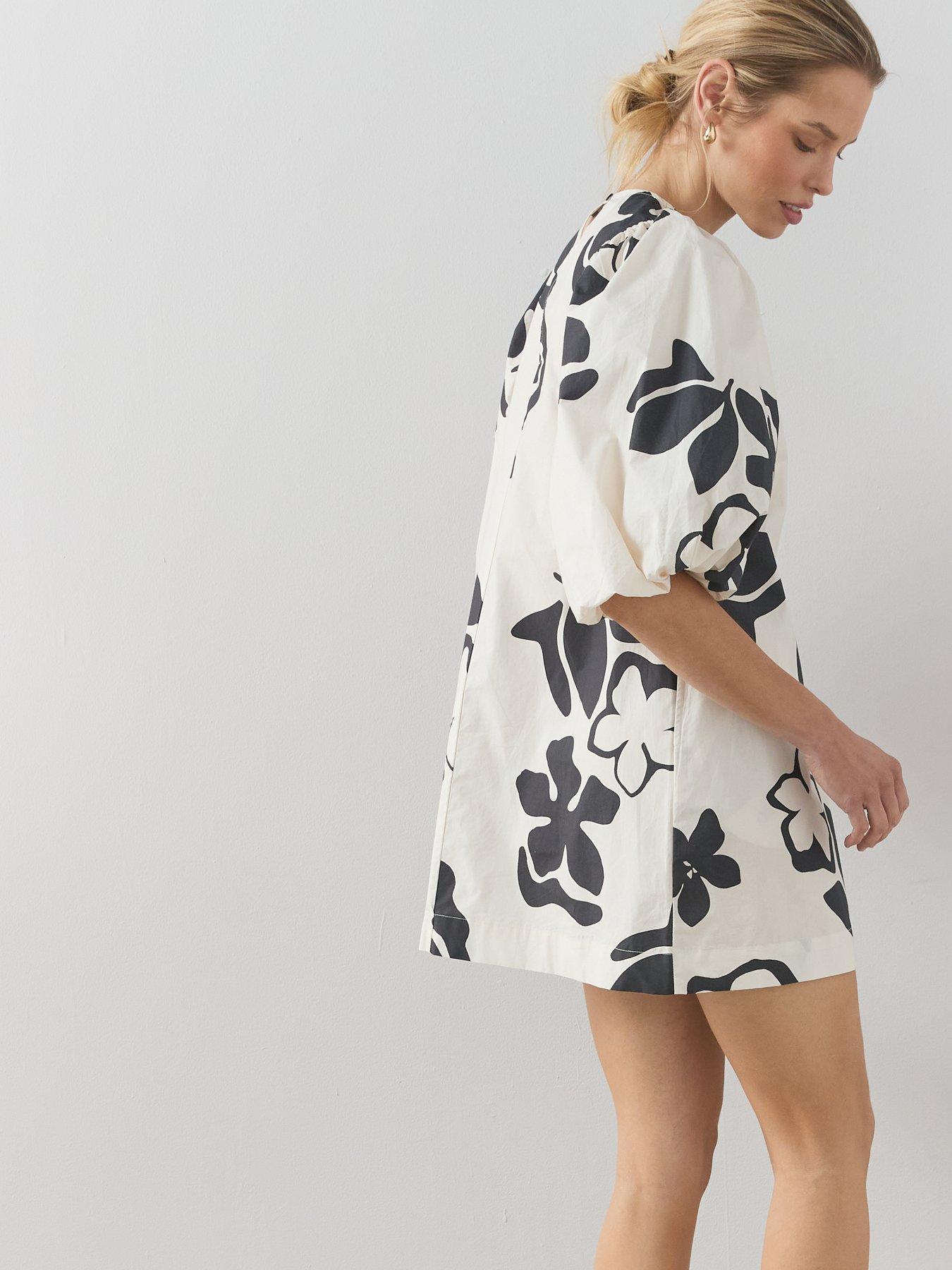 Image 6 of 6 of The Very Collection Puff Sleeve Printed Mini Dress -&nbsp;