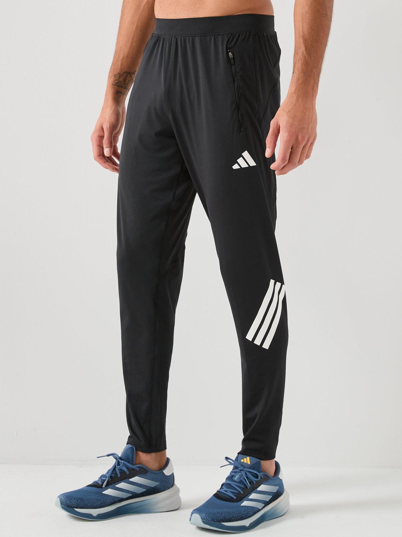 adidas Mens Running Adi365 Iconic Stripes Tights - Black