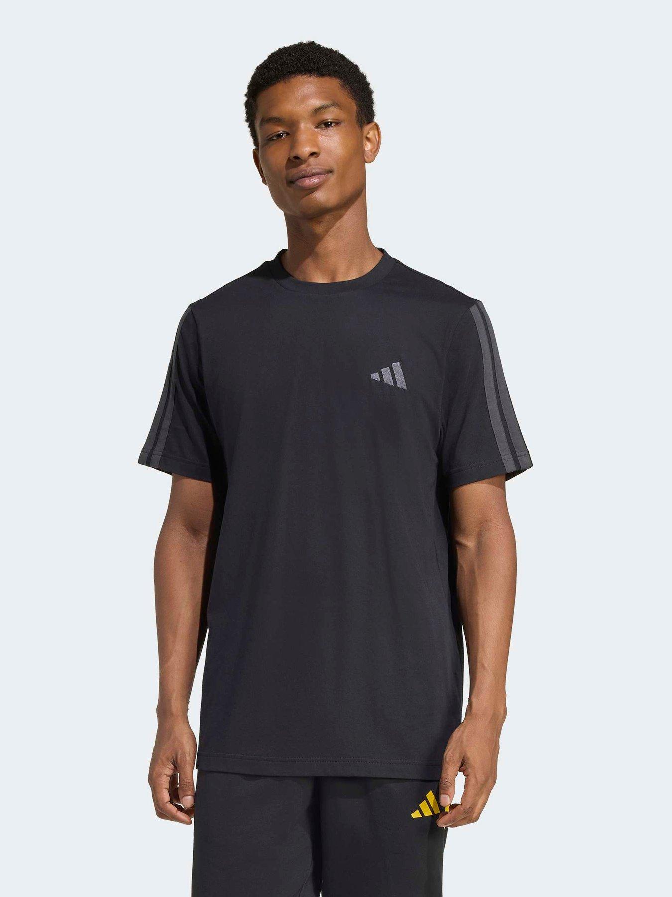 adidas Mens Running Adi365 Iconic Stripes Long Sleeve T-Shirt - Black