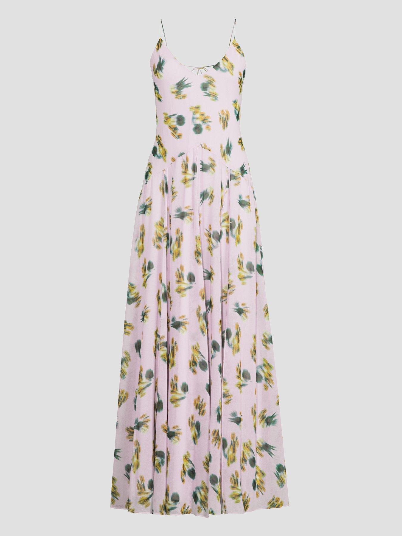 Image 7 of 7 of The Very Collection Strappy Printed Volume Hem Maxi Dress - Lilac