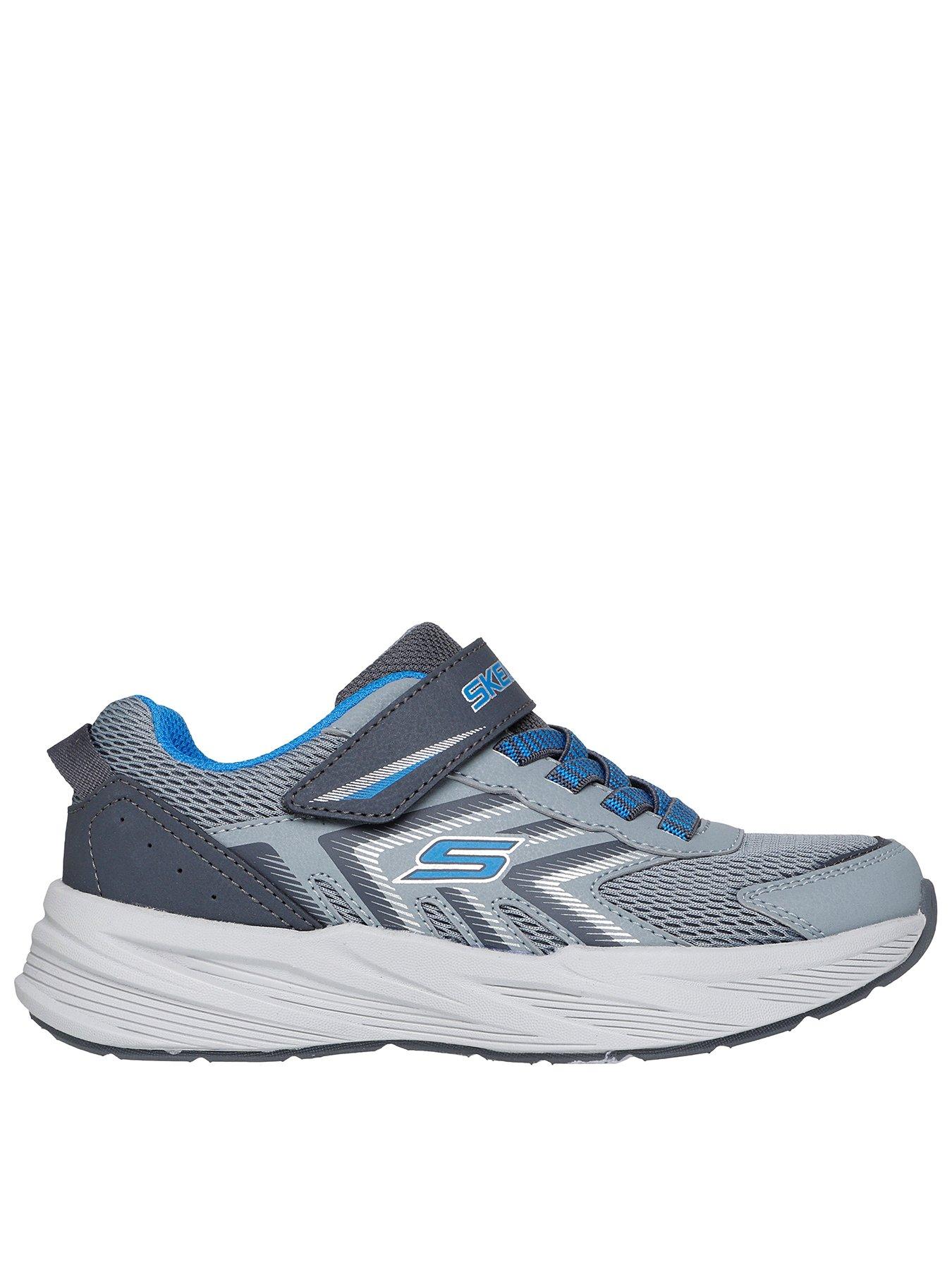 Skechers Kids Lightweight Gore  &  Strap Sneaker W/ Overlays  &  Bottom Plate