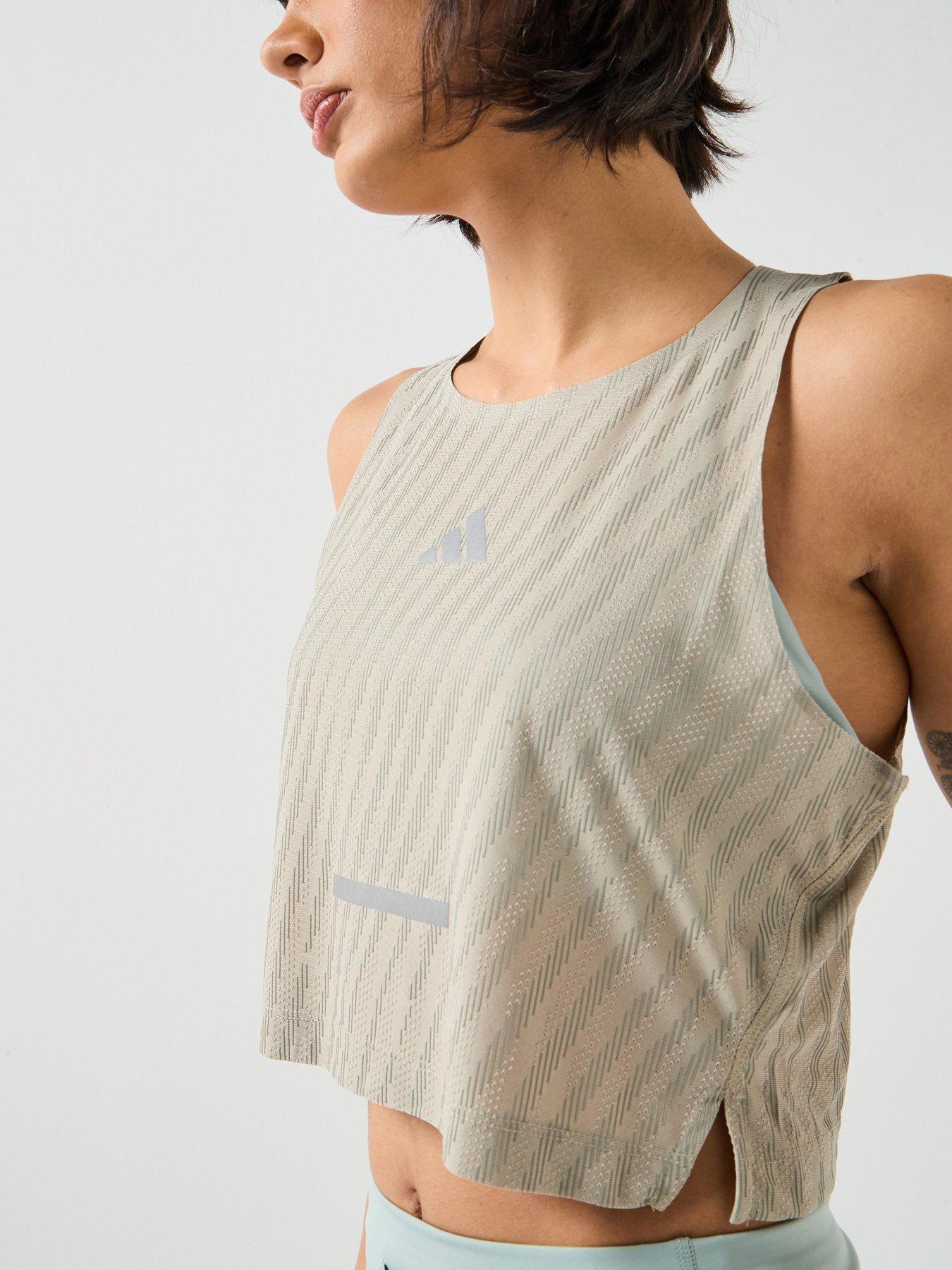 adidas Womens Running Adi365 Climacool Tank - Beige