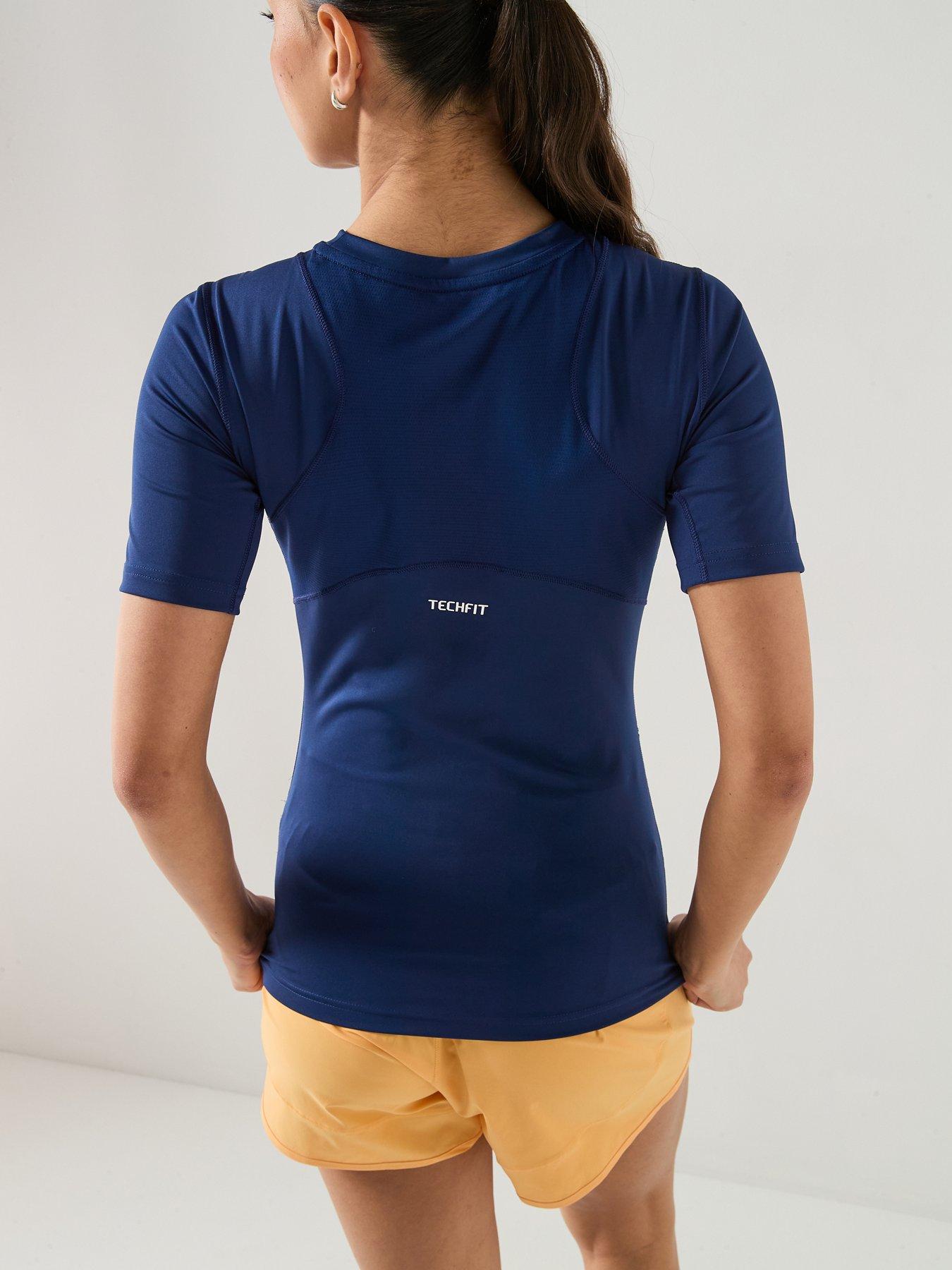 adidas-womens-training-techfit-t-shirt-bluestillFront