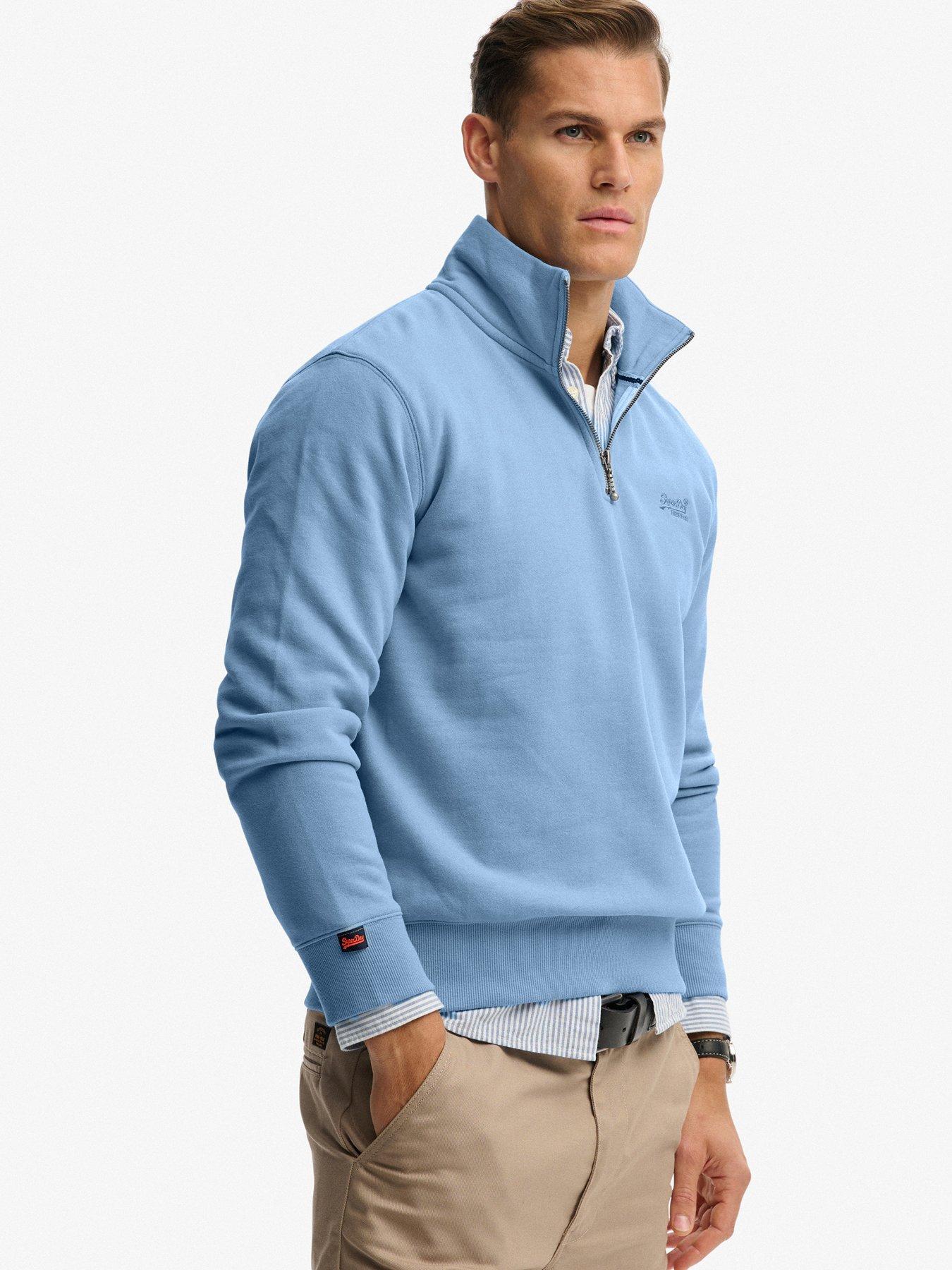 superdry-superdry-essential-logo-henley-14-zip-sweatshirt-blueoutfit