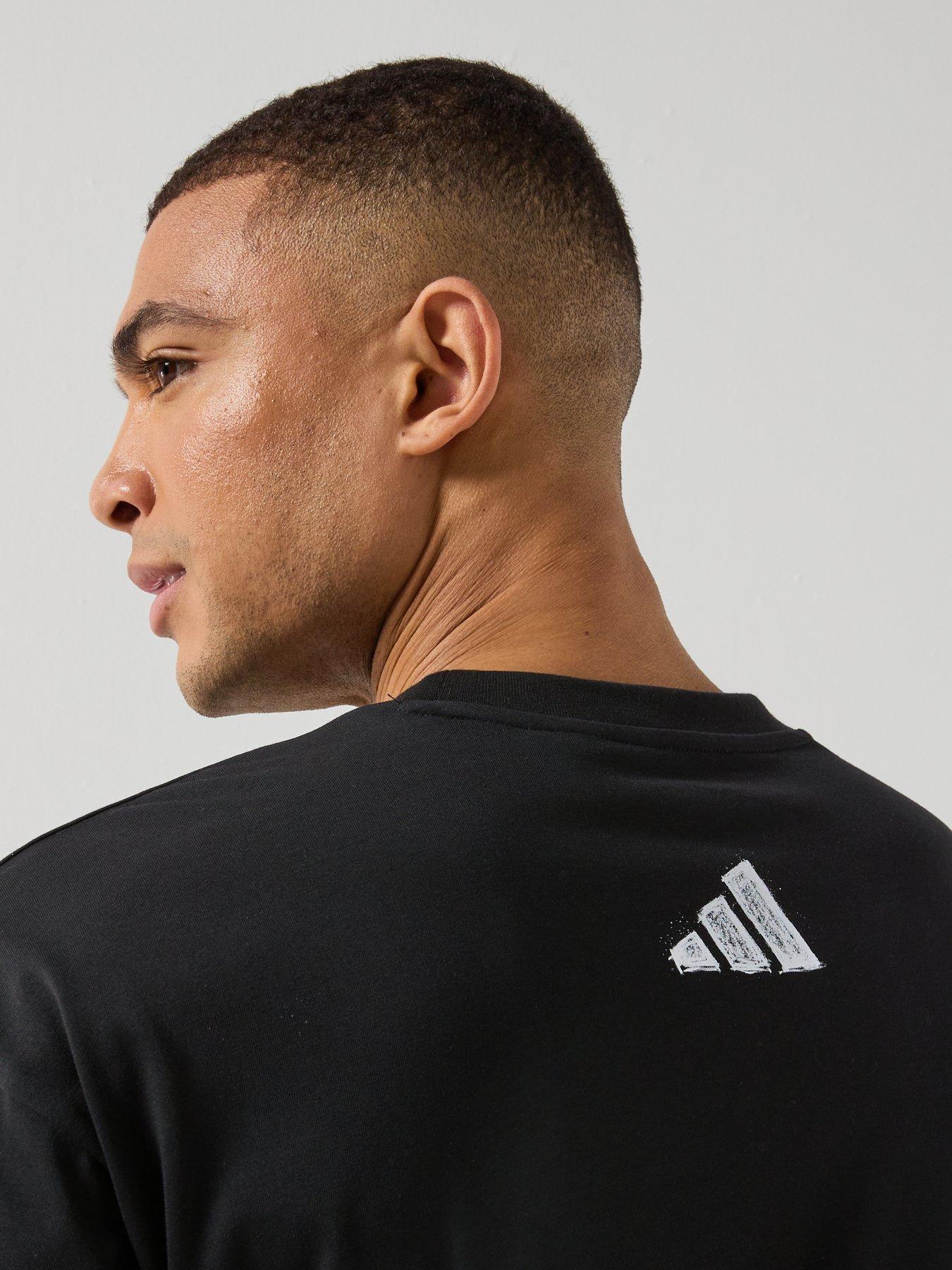 Image 4 of 6 of adidas Mens Training Graphics T-Shirt - Black