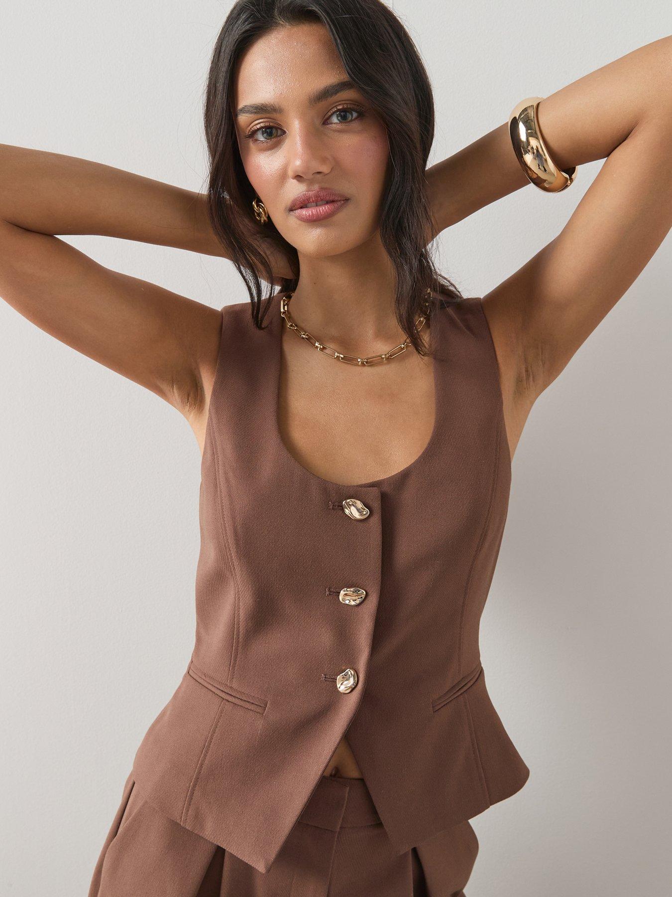 the-very-collection-linen-blend-scoop-waistcoat-brownoutfit