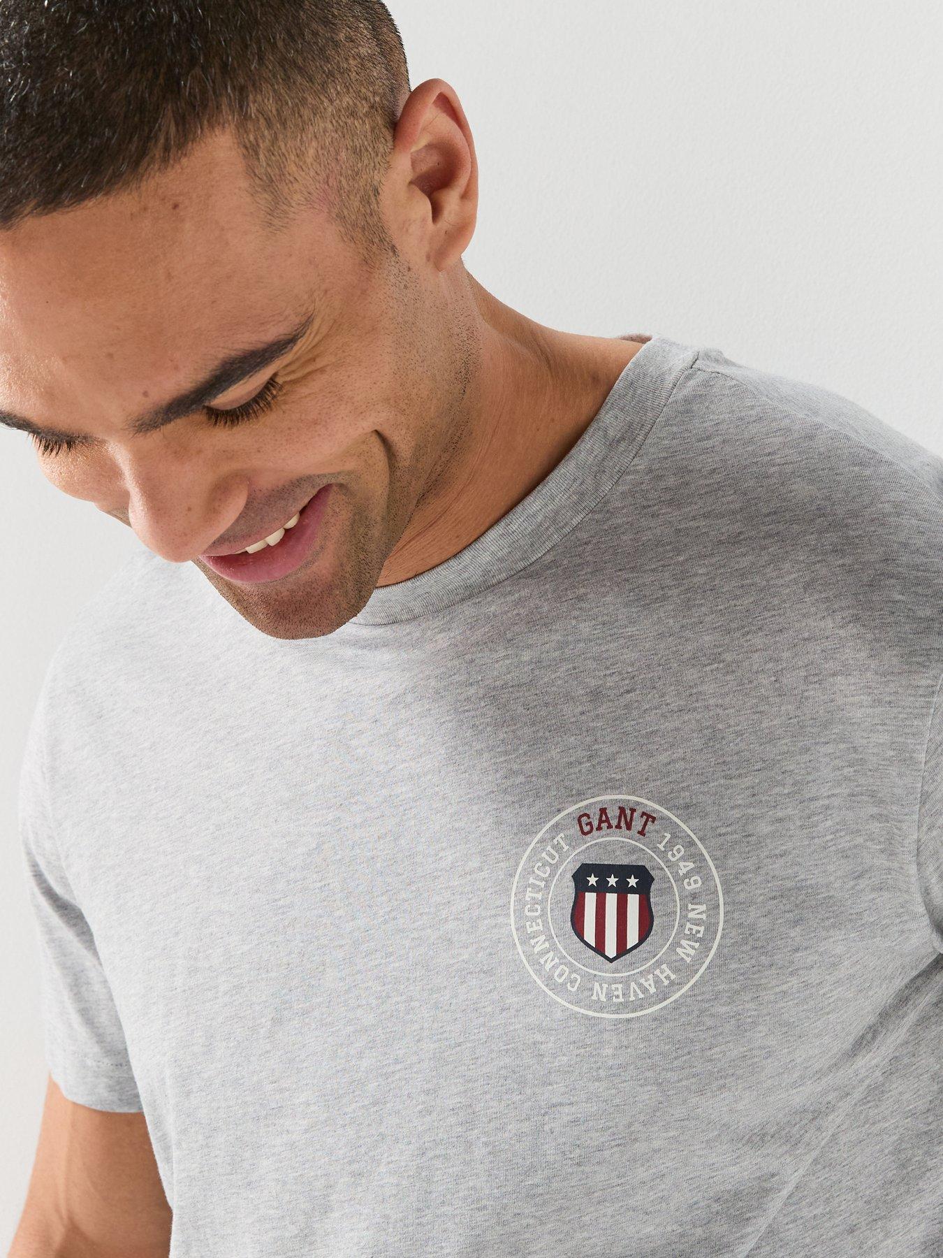 Image 4 of 5 of GANT Graphic Short Sleeve T-Shirt - Grey