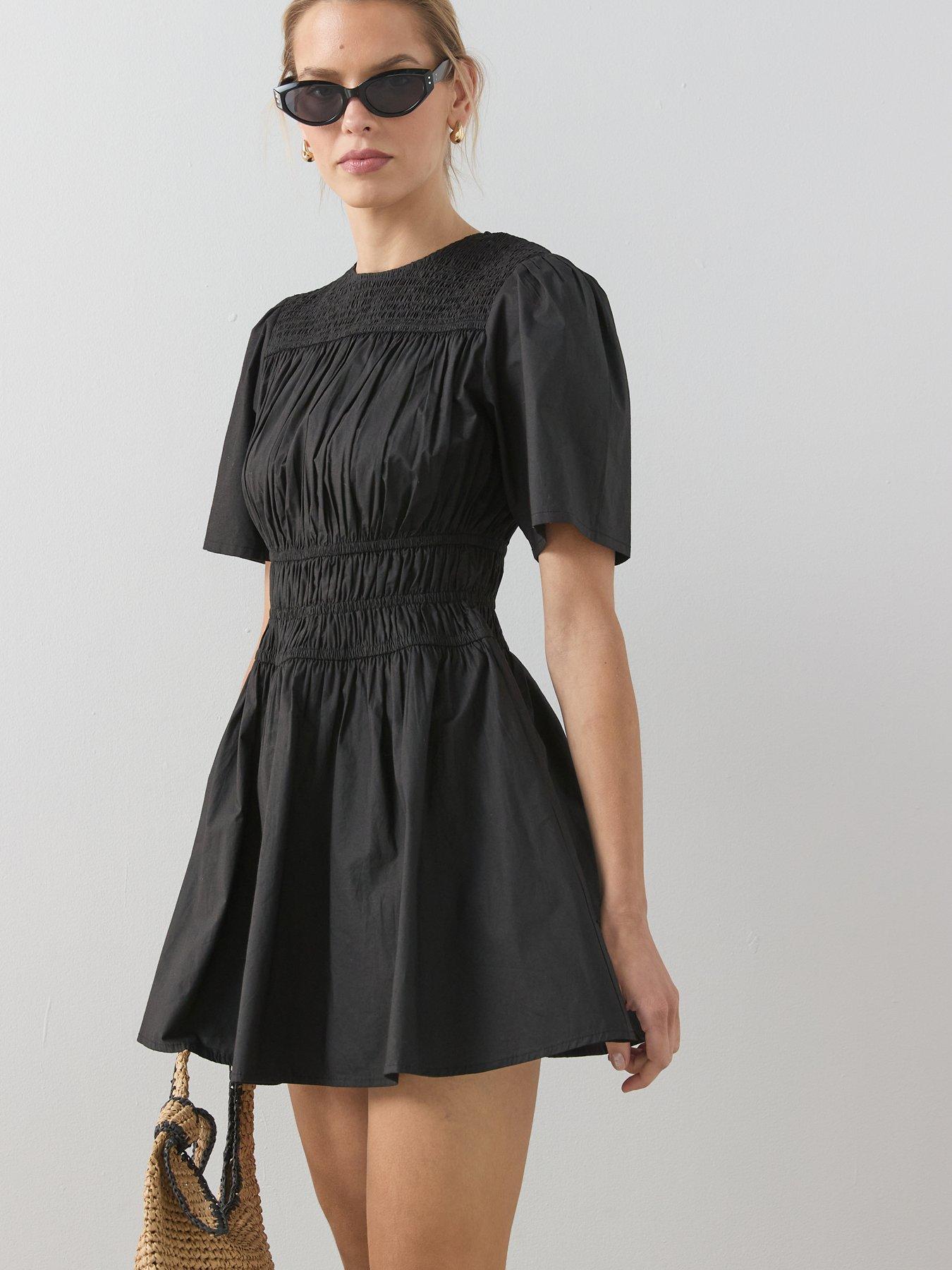 The Very Collection COTTON WAISTED SHORT SLEEVE MINI DRESS