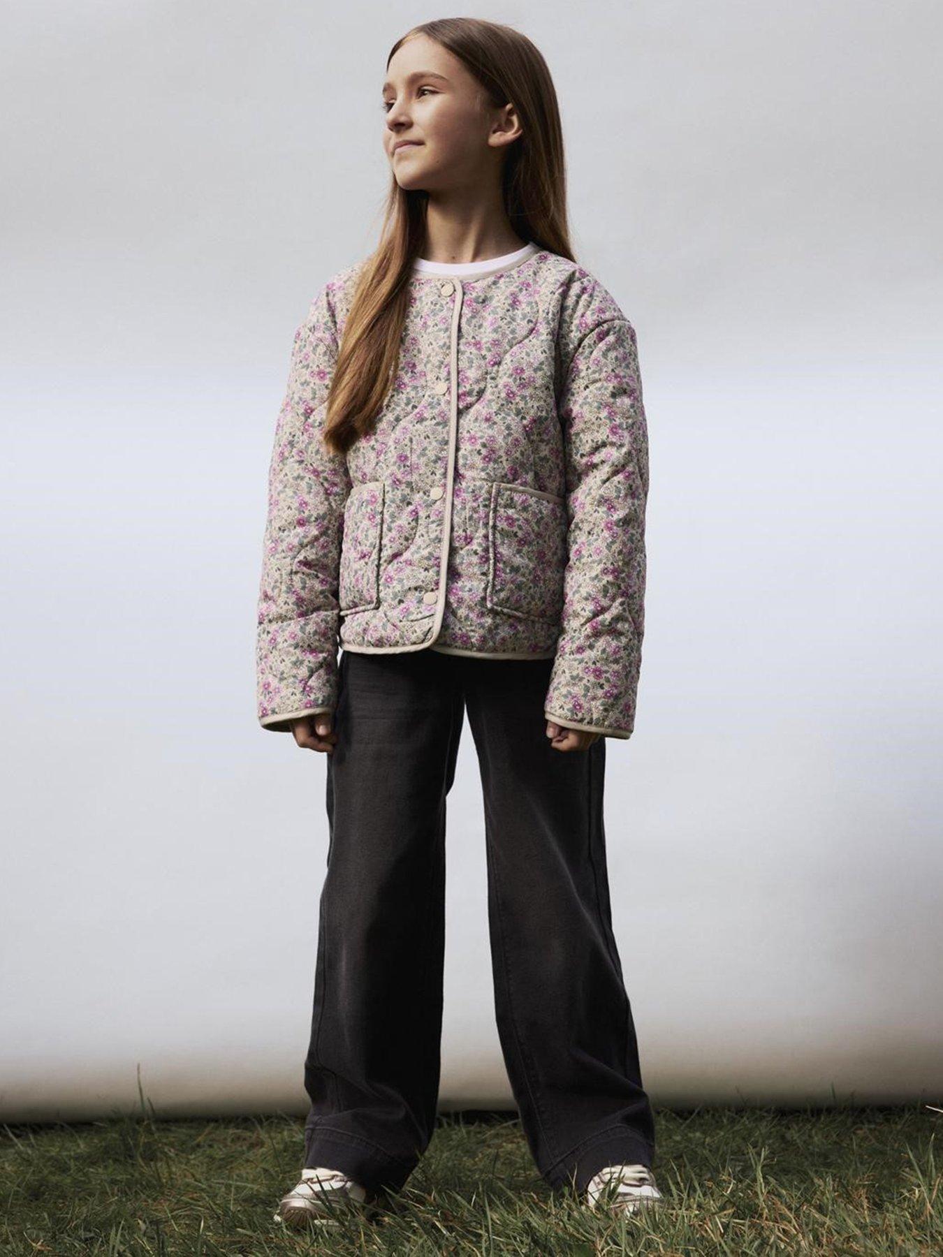 Image 1 of 2 of Name It Girls Floral Quilted Jacket - Multi