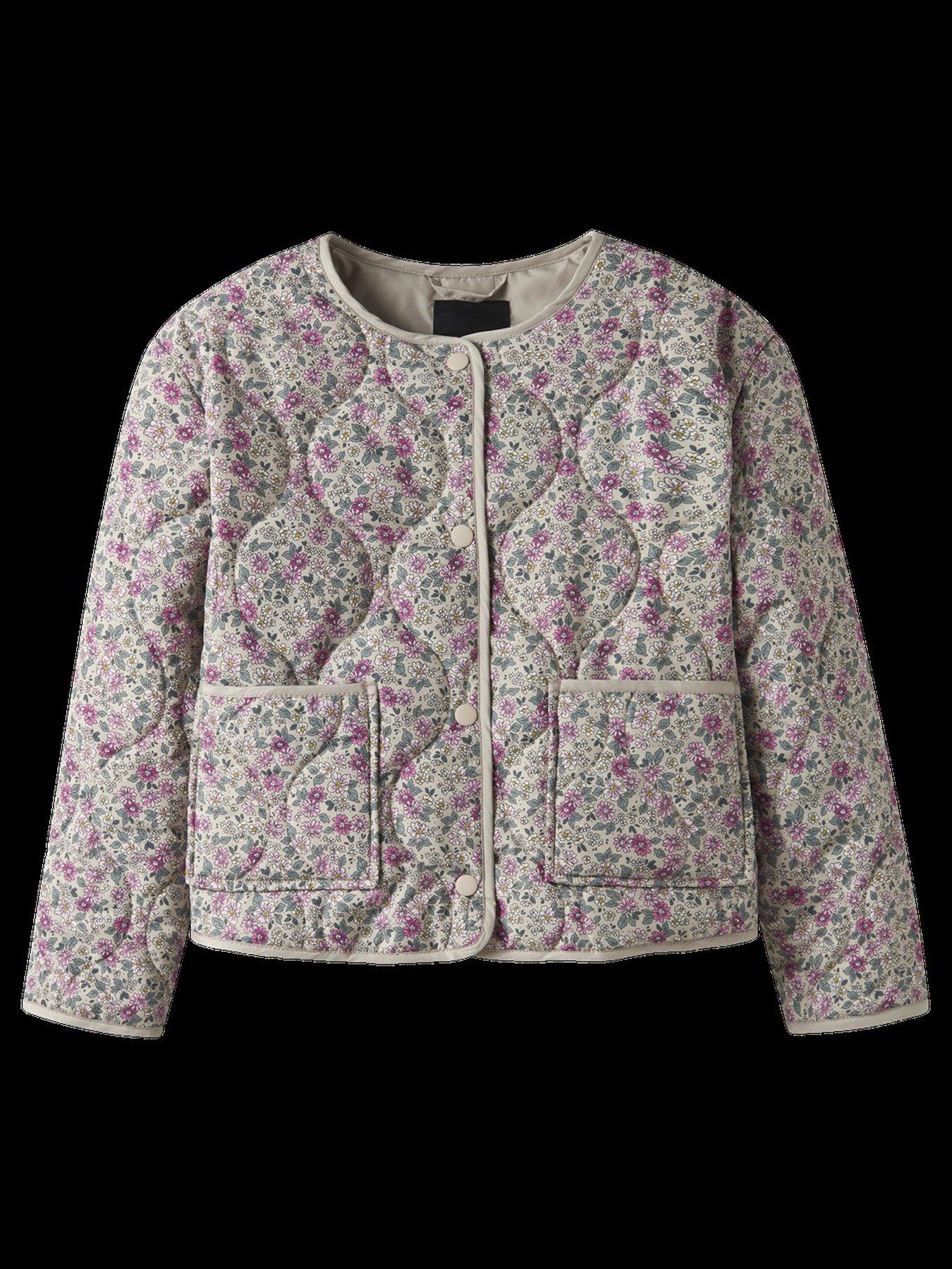 Image 2 of 2 of Name It Girls Floral Quilted Jacket - Multi