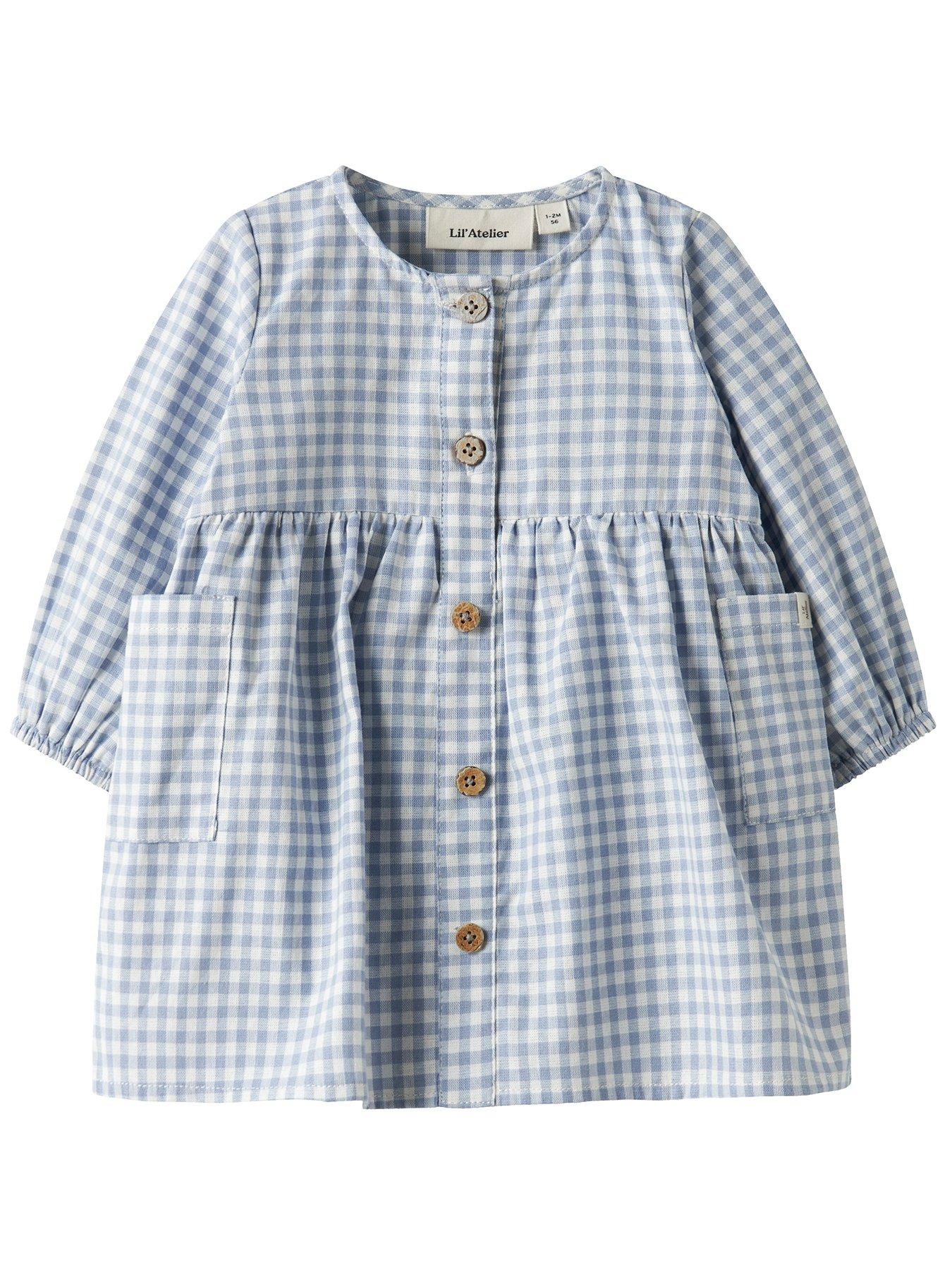 blue collar dress Bright blue dress with collar and front buttons – GUNTINA main image 1