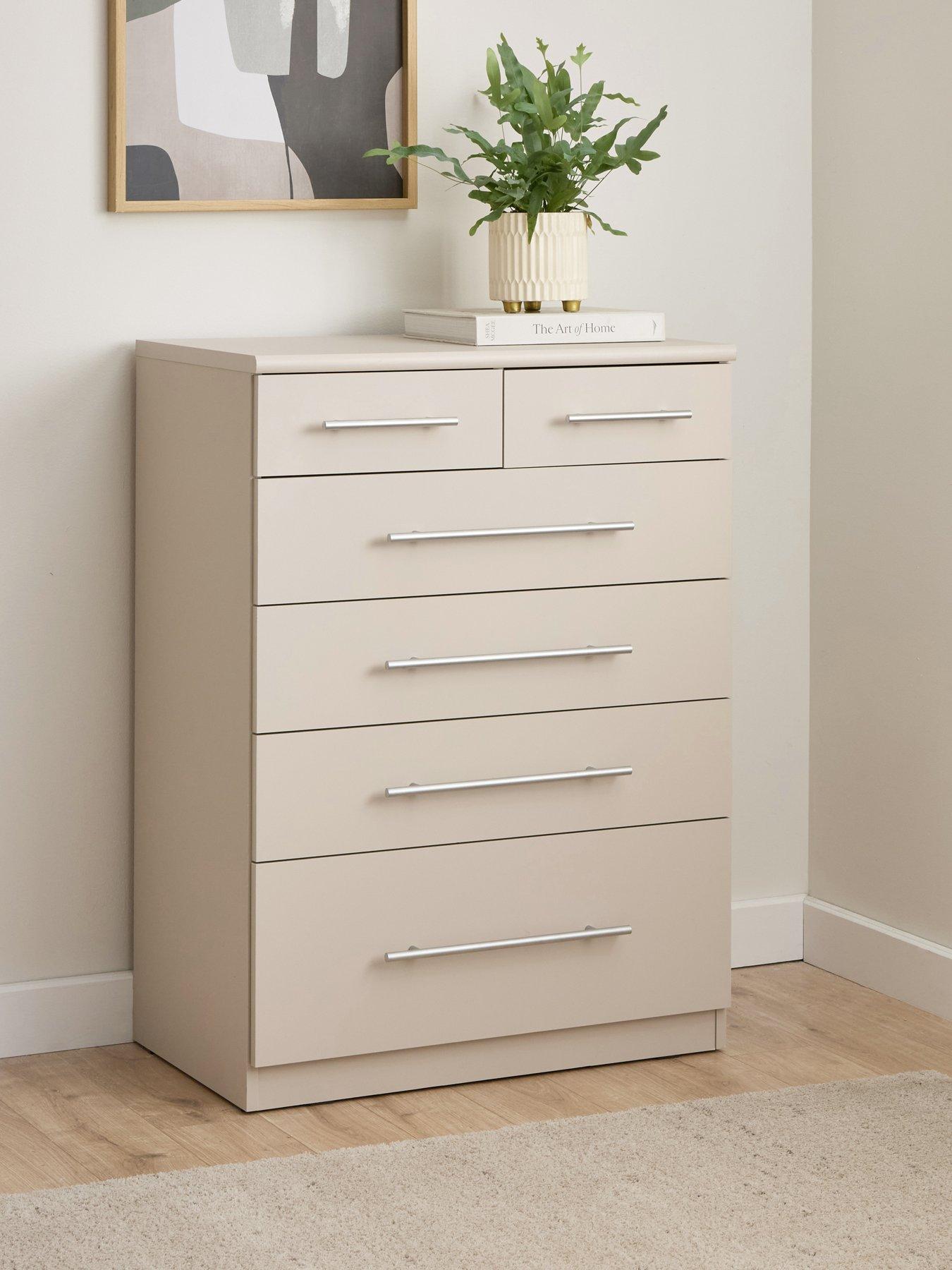 Very Home Prague Graduated 4 + 2 Drawer Chest - Oatmeal