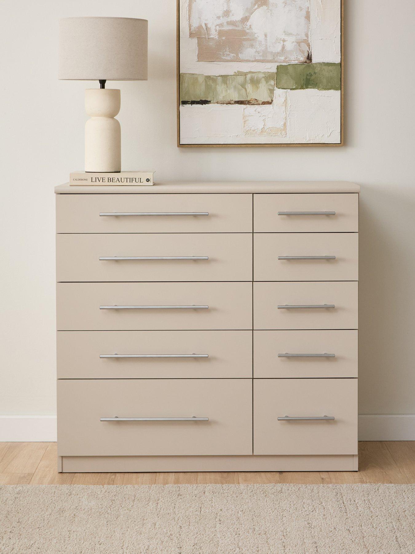 Very Home Prague Graduated 5 + 5 Chest - Oatmeal