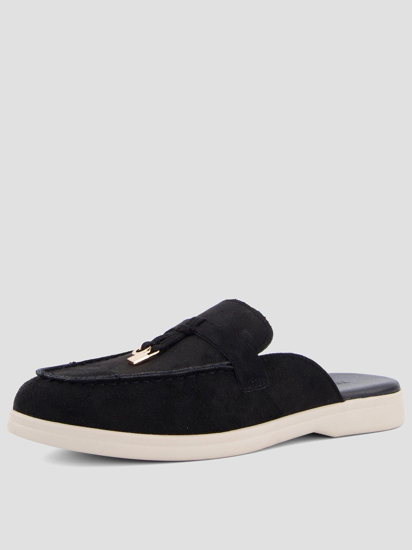 The Very Collection Faux Suede Mule Loafer - Black